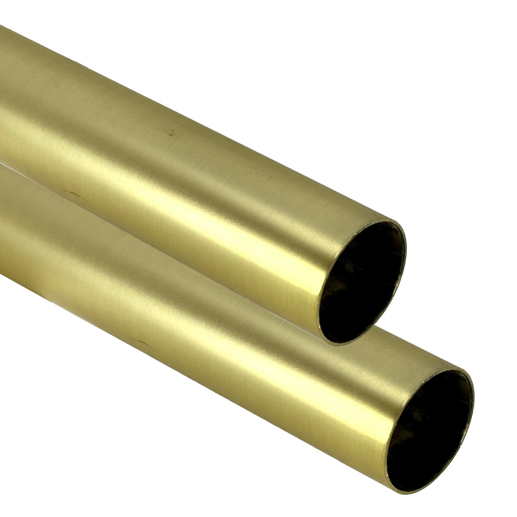 Desunia 72-Inch Heavy Duty Round Closet Rod - 32mm Diameter Satin Brass Clothes Pole (2-Pack) - Perfect for Walk-In Closets, Wardrobe Organization & Garment Storage