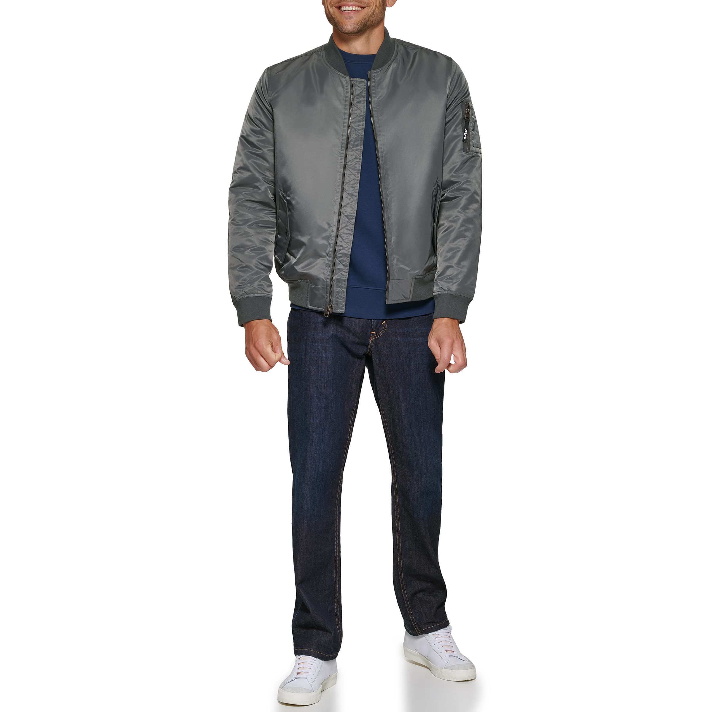 Levi's Men's MA-1 Flight Lightweight Zip-Up Bomber Jacket - Classic Aviator Style for Casual Wear & Outdoor Adventures