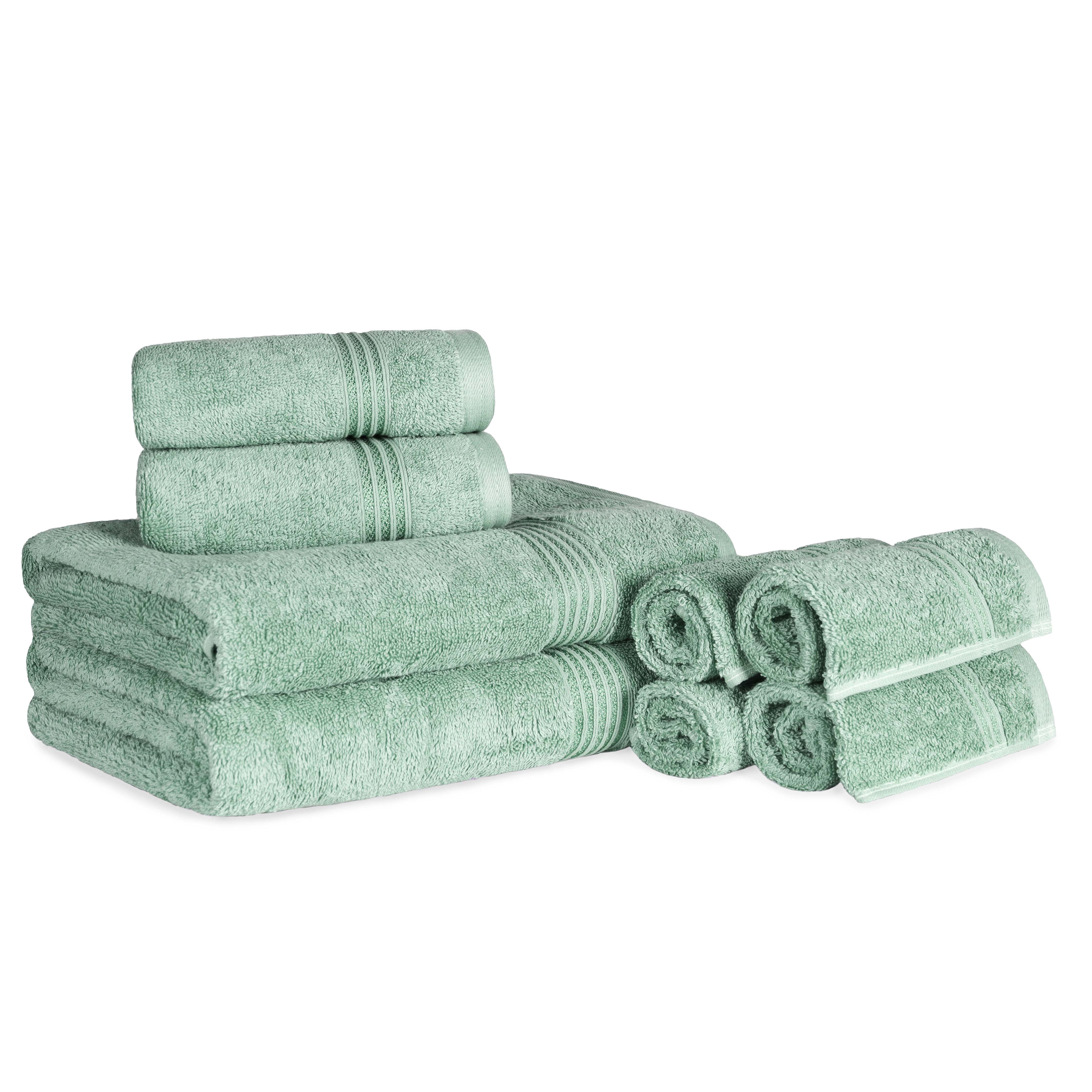 Premium Egyptian Cotton 8-Piece Bath Towel Set - Ultra Soft, Highly Absorbent & Quick-Drying - Perfect for Spa, Bathroom & Beach Use