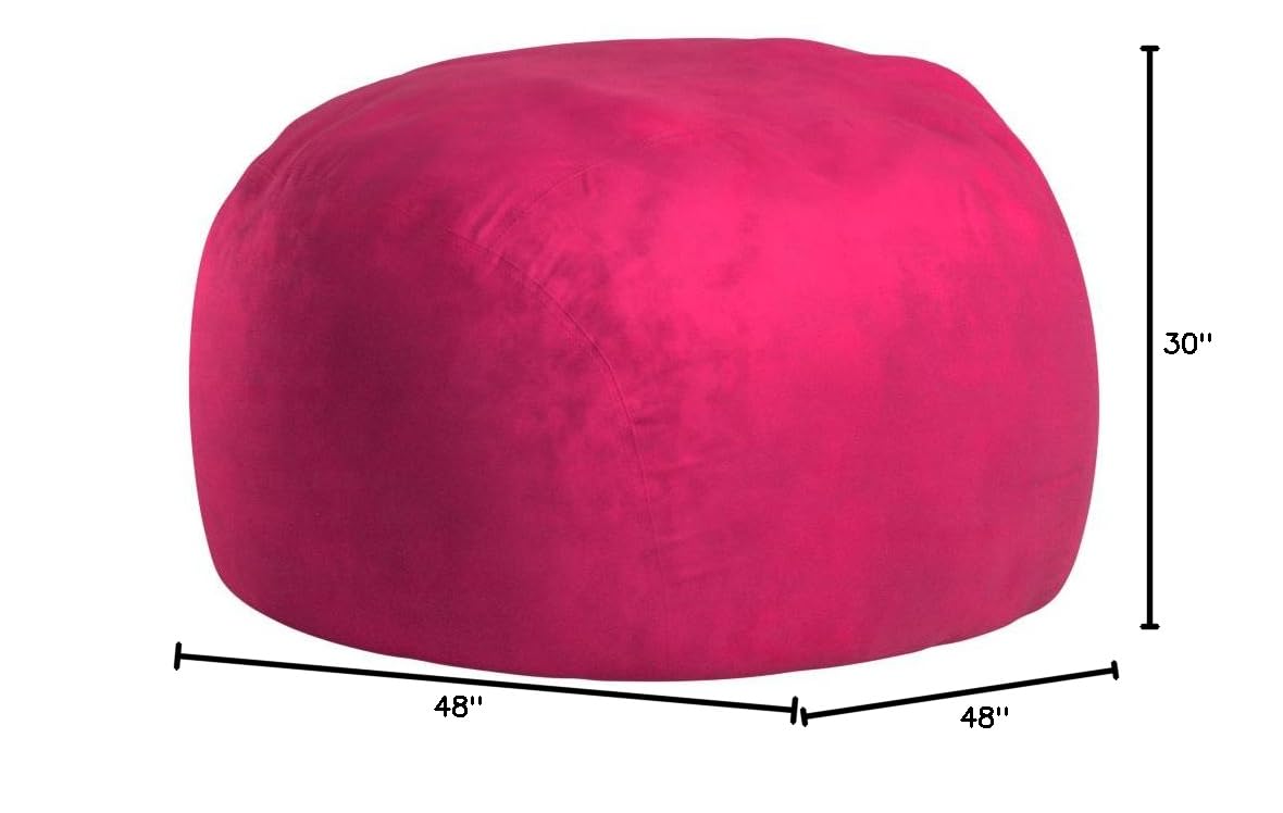 Chill Sack Giant 4-Foot Memory Foam Bean Bag Chair - Oversized Sofa with Soft Microfiber Cover (Pink) for Living Room, Bedroom, Game Room & Dorm Comfort