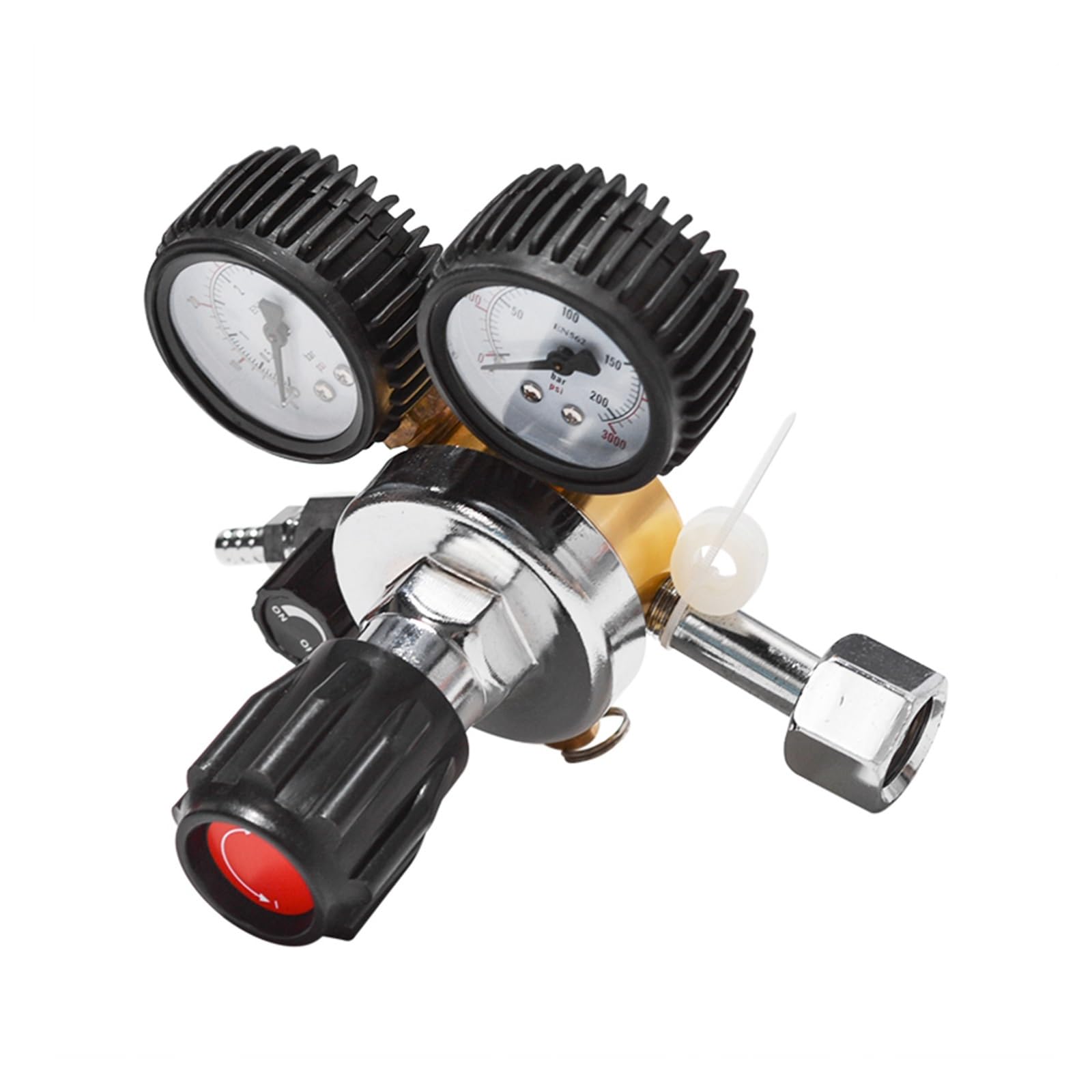 SHYISY CO2 Pressure Regulator for Beer Keg, Dual Gauge W21.8 Carbon Dioxide Regulator with Pressure Reducer for Homebrew, Draft Beer, and Beverage Dispensing Systems
