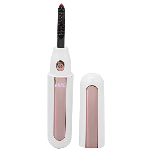 USB Rechargeable Electric Heated Eyelash Curler - Portable & Natural Insulated Comb for Perfect Lash Curling (Pearl White) | Ideal for Home, Travel & Professional Makeup Use