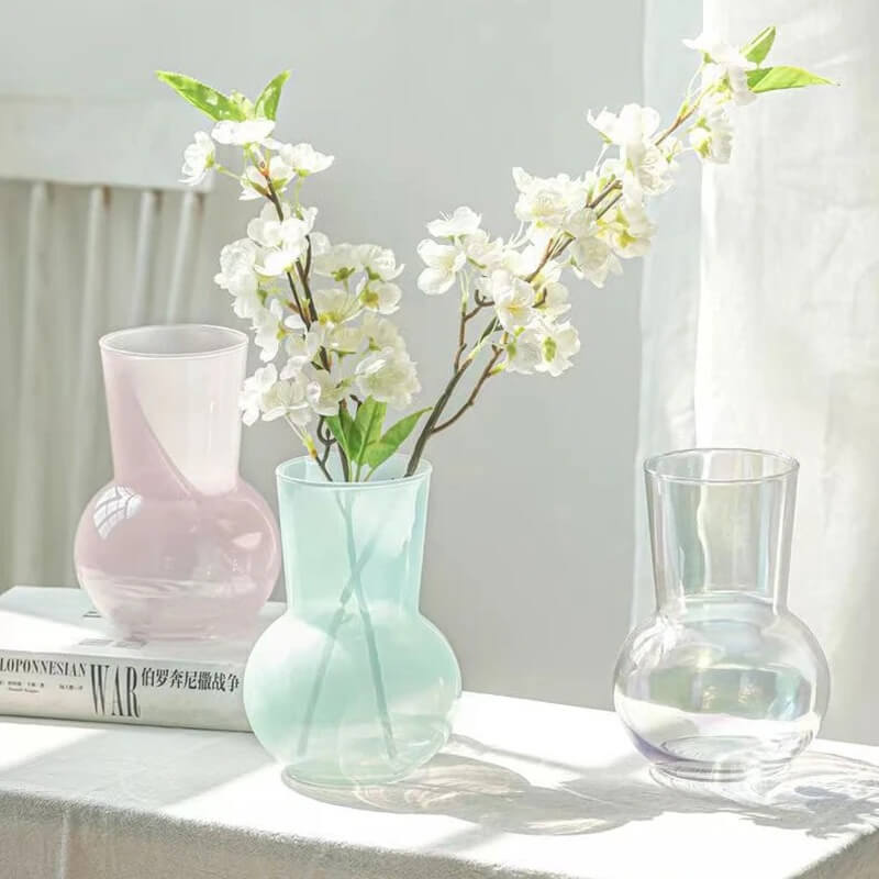Elegant Clear Glass Vase for Flowers - Modern Home Decor & Wedding Centerpiece - Perfect for Living Room, Dining Table, and Office Desk