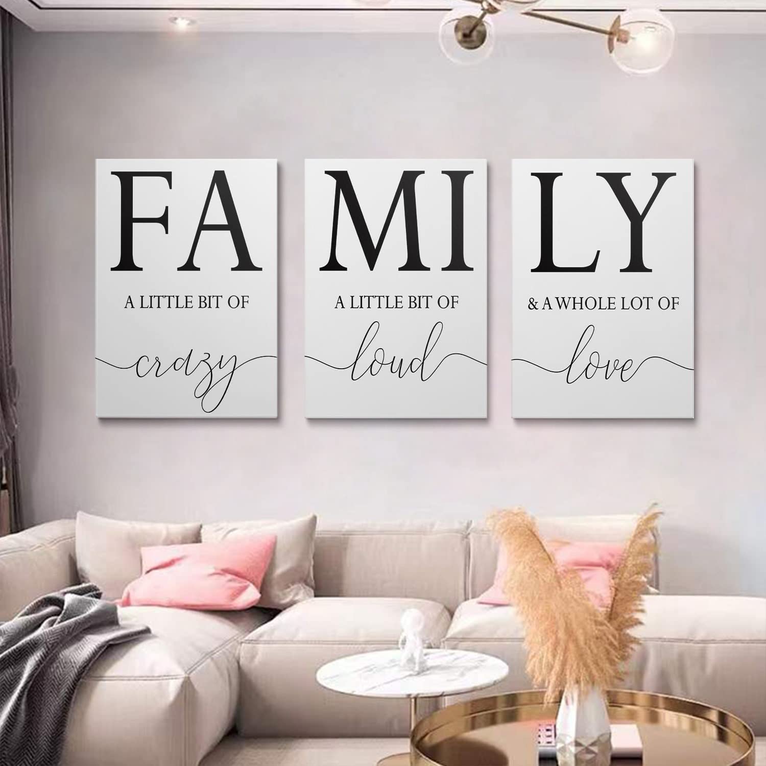 GUBIYU Modern Black and White Framed Canvas Wall Art Set of 3 - 24x36 Inch Inspirational Home Decor for Living Room, Bedroom & Dining Room | Perfect for Housewarming Gifts & Interior Design