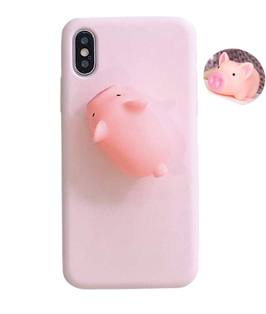 UnnFiko 3D Cartoon Pig Squishy Soft Rubber Phone Case - Compatible with iPhone 12 Pro Max, Creative Funny Protective Cover (Shout Piglet Design) - Perfect for Playful Protection, Cute Gift for Kids & Pig Lovers