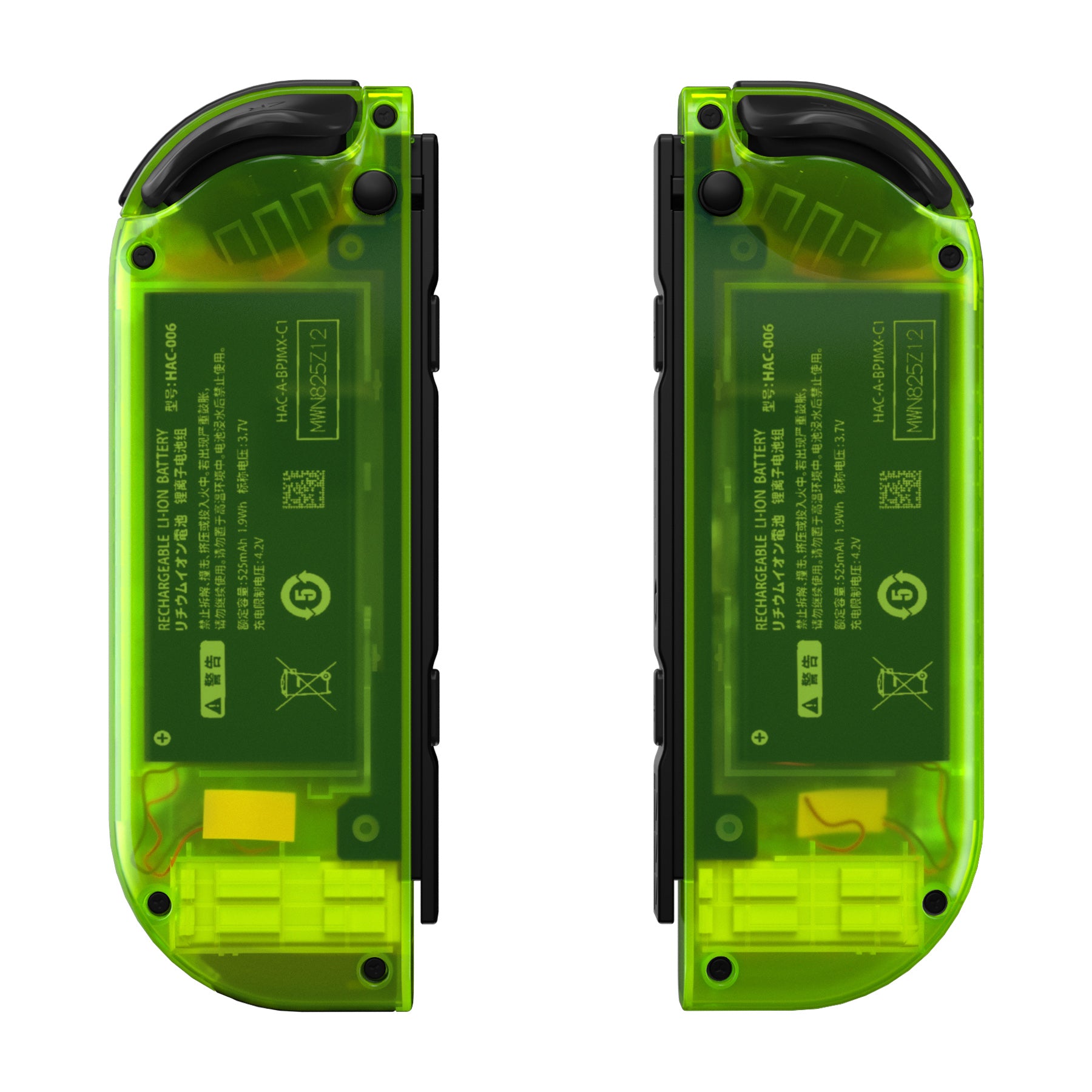 eXtremeRate D-Pad Replacement Shell Case with Buttons for Nintendo Switch Joy-Con - Clear Lime Green | Full Set for DIY Repair & Customization | Perfect for Gaming Enthusiasts & Switch Modders