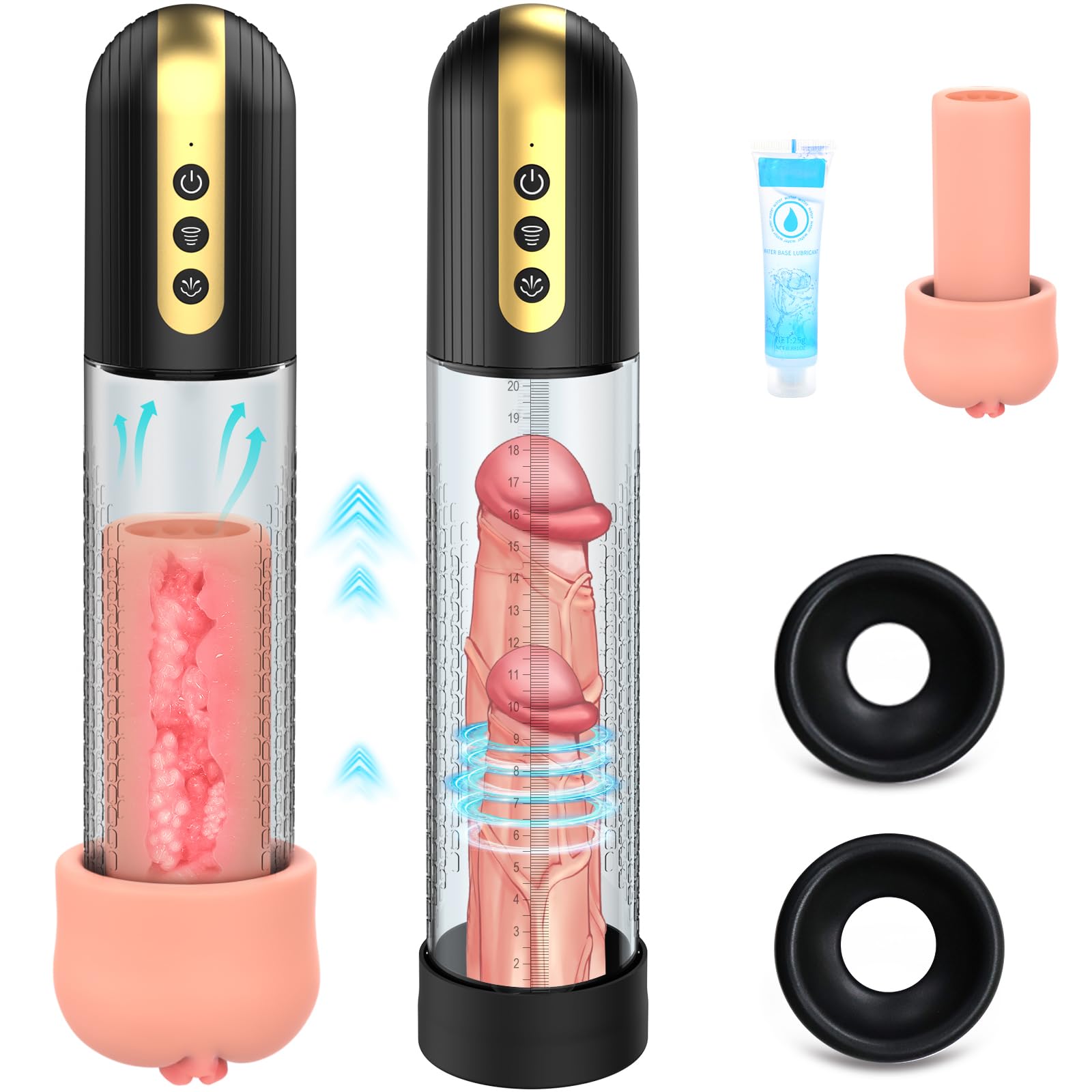 Electric Penis Vacuum Pump for Men - Cock Enlarger with Pocket Vagina & 4 Suction Levels, High-Pressure Penis Pump for Stronger Erections | Male Enhancement Device for Better Performance in Bedroom & Solo Play