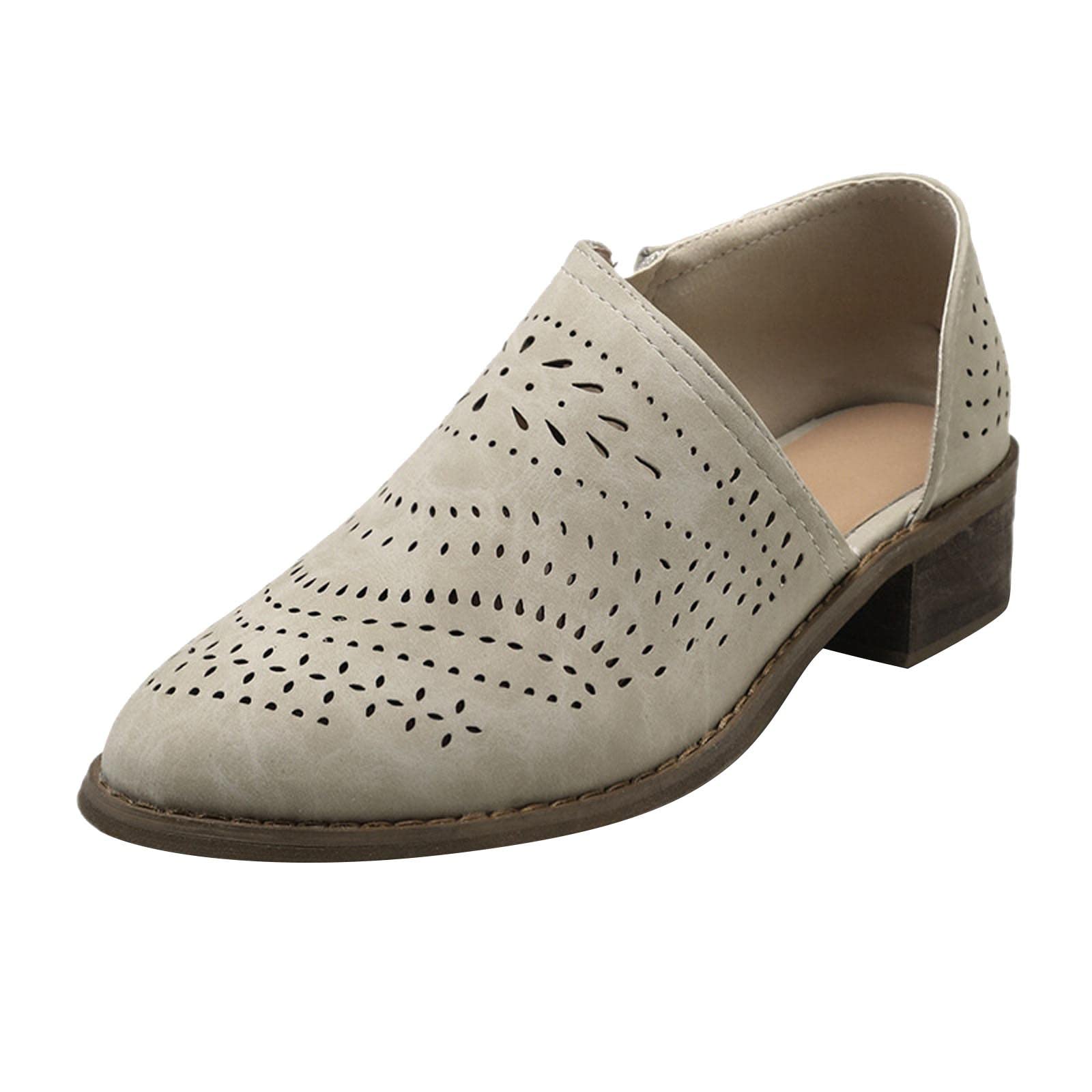 Women's Casual Slip On Mules - Breathable Hollow Out Flat Shoes with Low Heel | Comfortable Lazy Shoes for Walking, Office & Home Wear