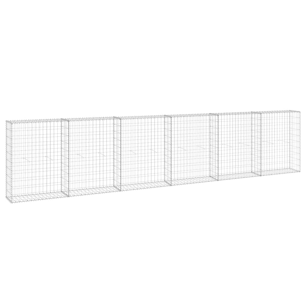 Galvanized Steel Gabion Wall Kit with Covers - 118.1