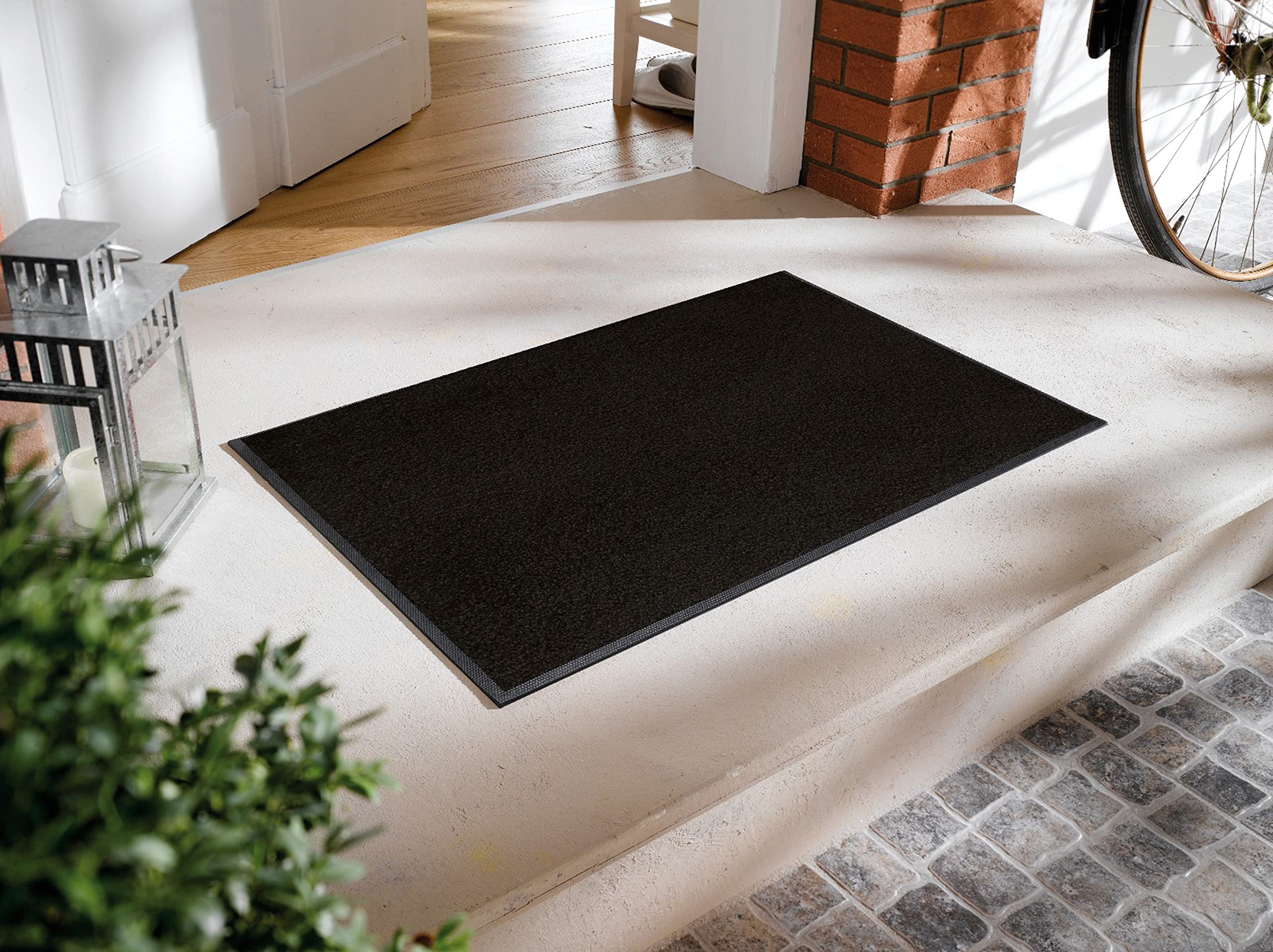 Raven Black Non-Slip Washable Doormat 20x30 Inches - Machine Washable Small Entryway Rug for Indoor/Outdoor Use - Perfect for Front Door, Kitchen, Bathroom & Mudroom