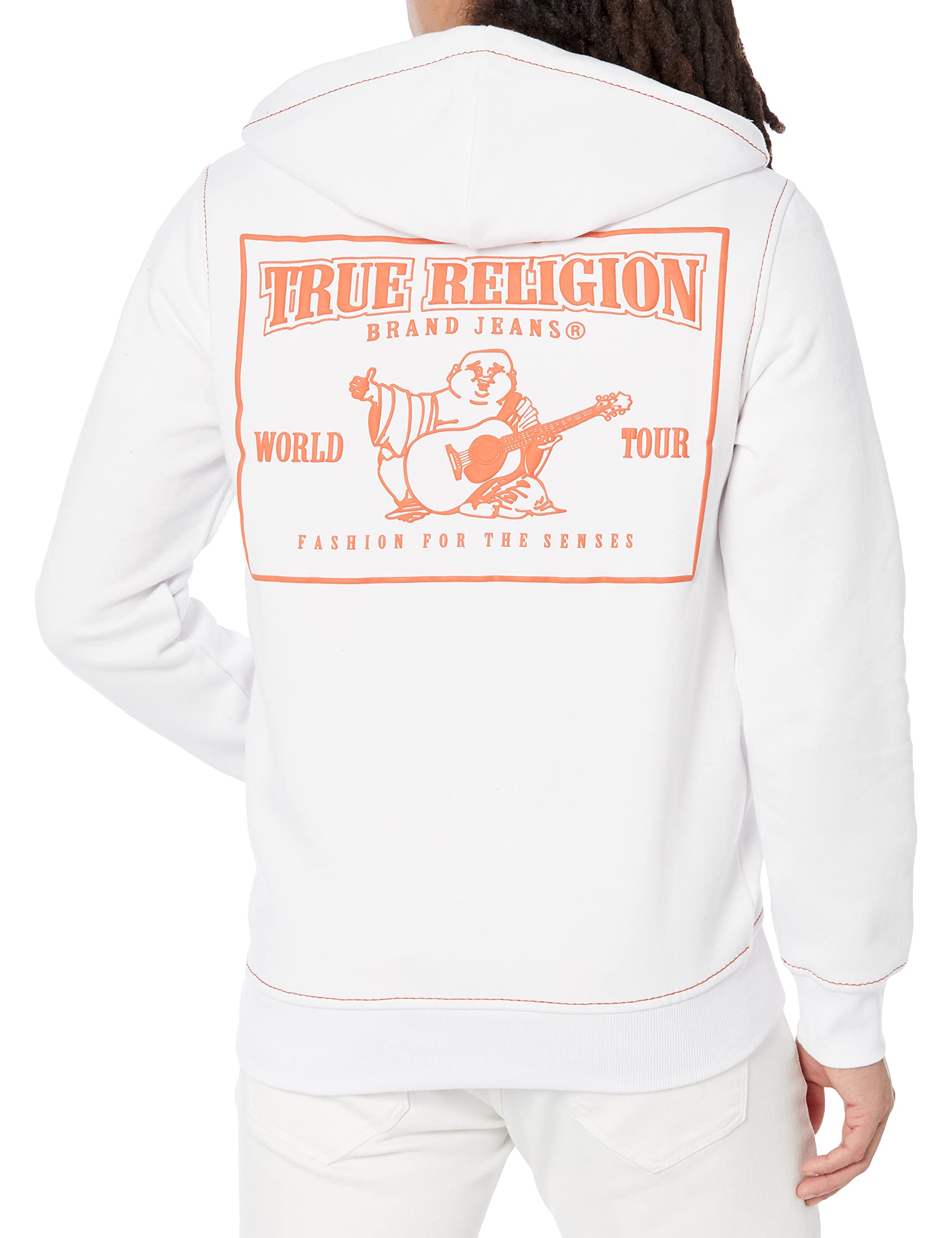 True Religion Men's Big T Zip Up Hoodie - Stylish Fleece Jacket for Casual Wear | Gym, Streetwear & Outdoor Activities