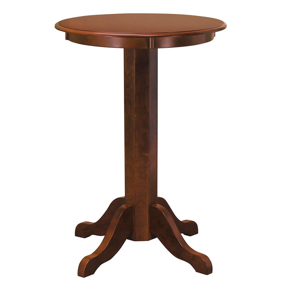 Rustic Chestnut Pub Bistro Table - Indoor & Outdoor Dining, Bar, Restaurant, Patio, and Home Decor Use