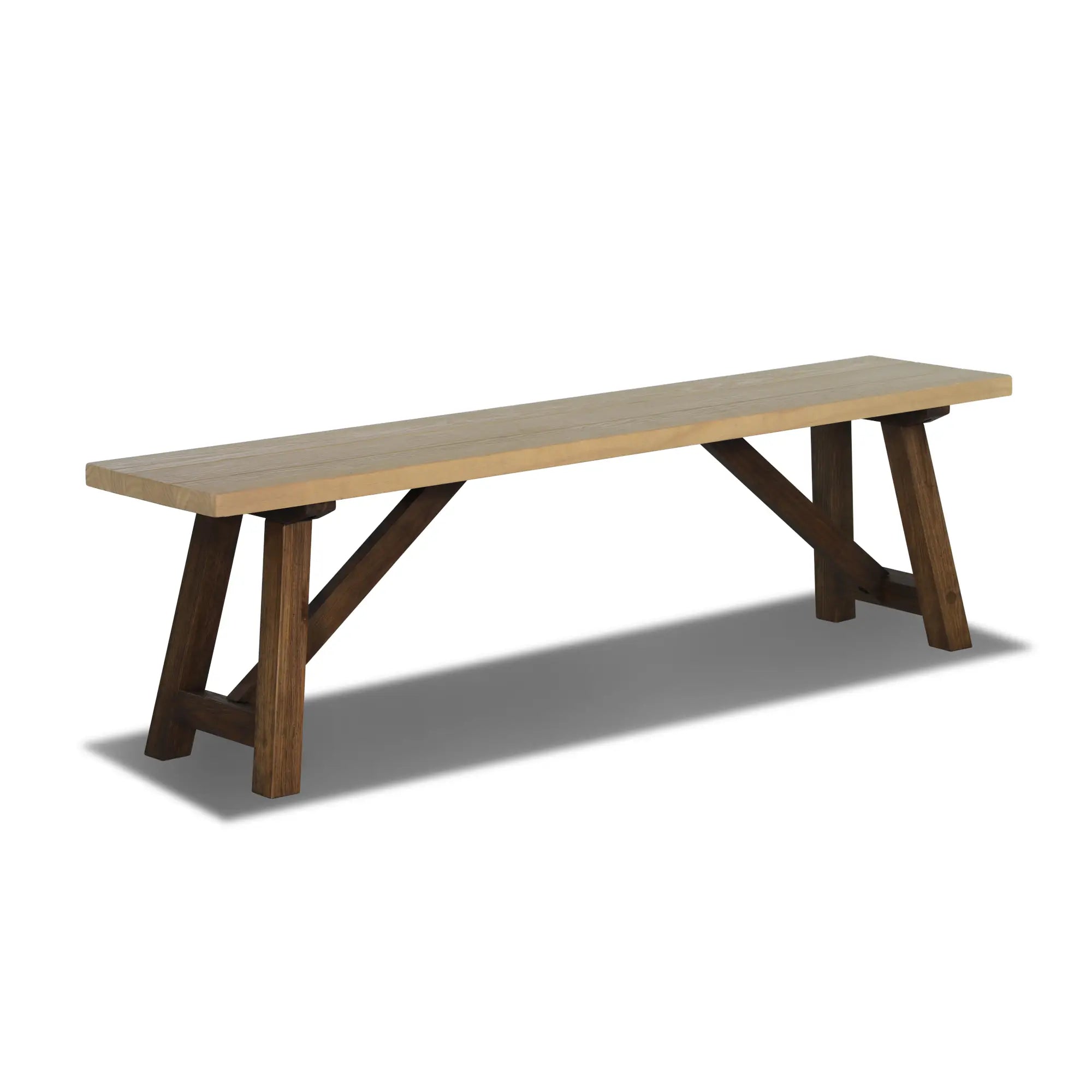 Solid Wood Bench - Cascais Style Handcrafted Wooden Bench for Patio, Garden, or Entryway - Durable & Weather-Resistant Outdoor Seating