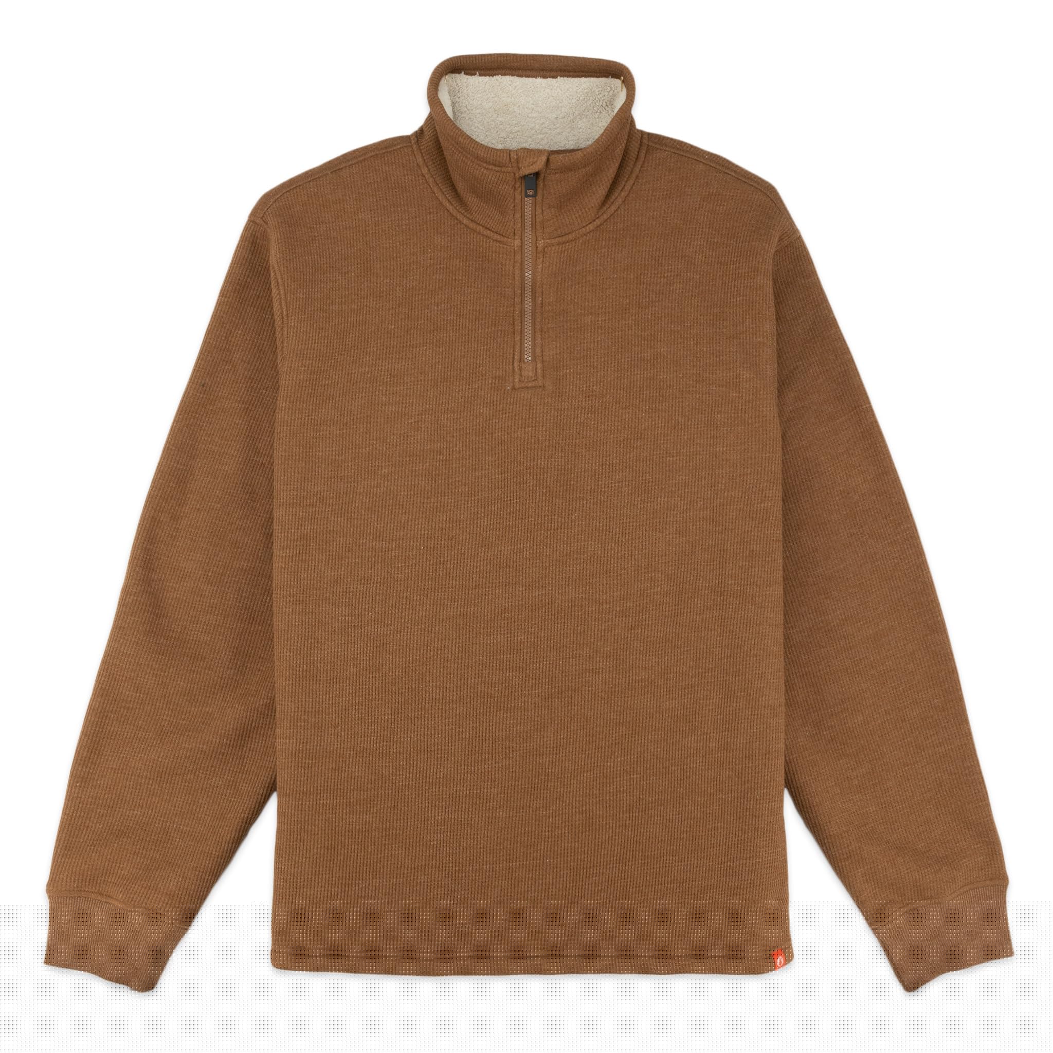 Men's Sherpa Lined Waffle Quarter Zip Mock Neck Pullover - Warm Winter Long Sleeve Shirt for Hiking, Camping & Outdoor Adventures | American Outdoorsman Collection
