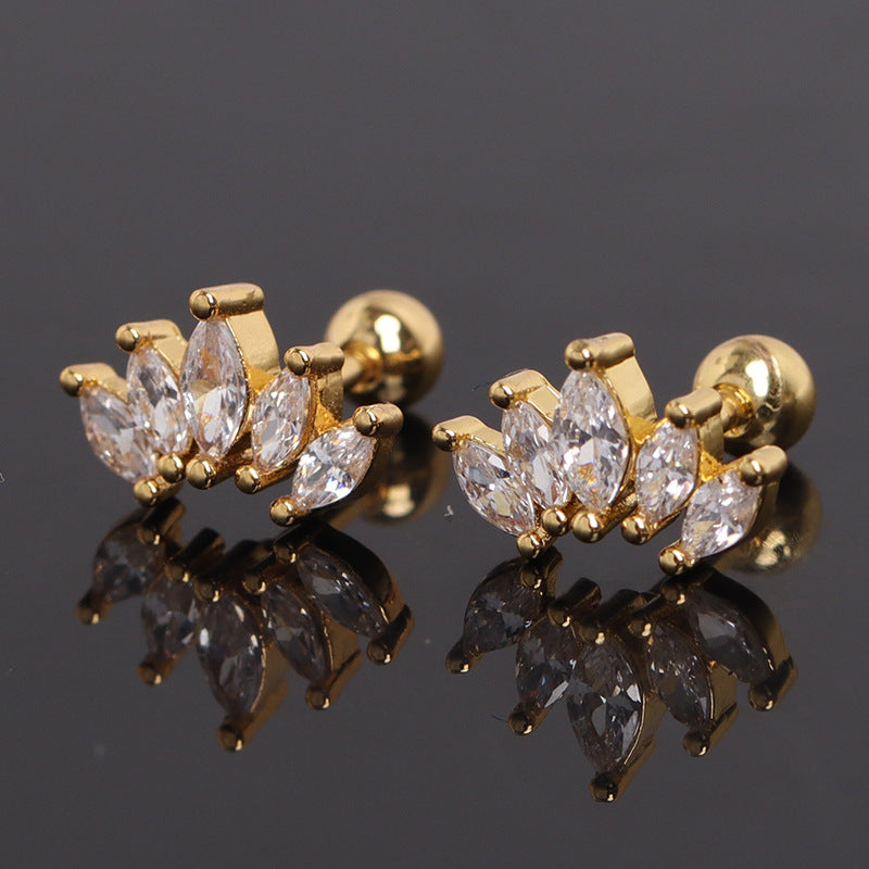 20G Marquise Tiny Cartilage Tragus Conch Stud Earrings for Women | HSPJ1908 | Perfect for Daily Wear, Parties & Special Occasions