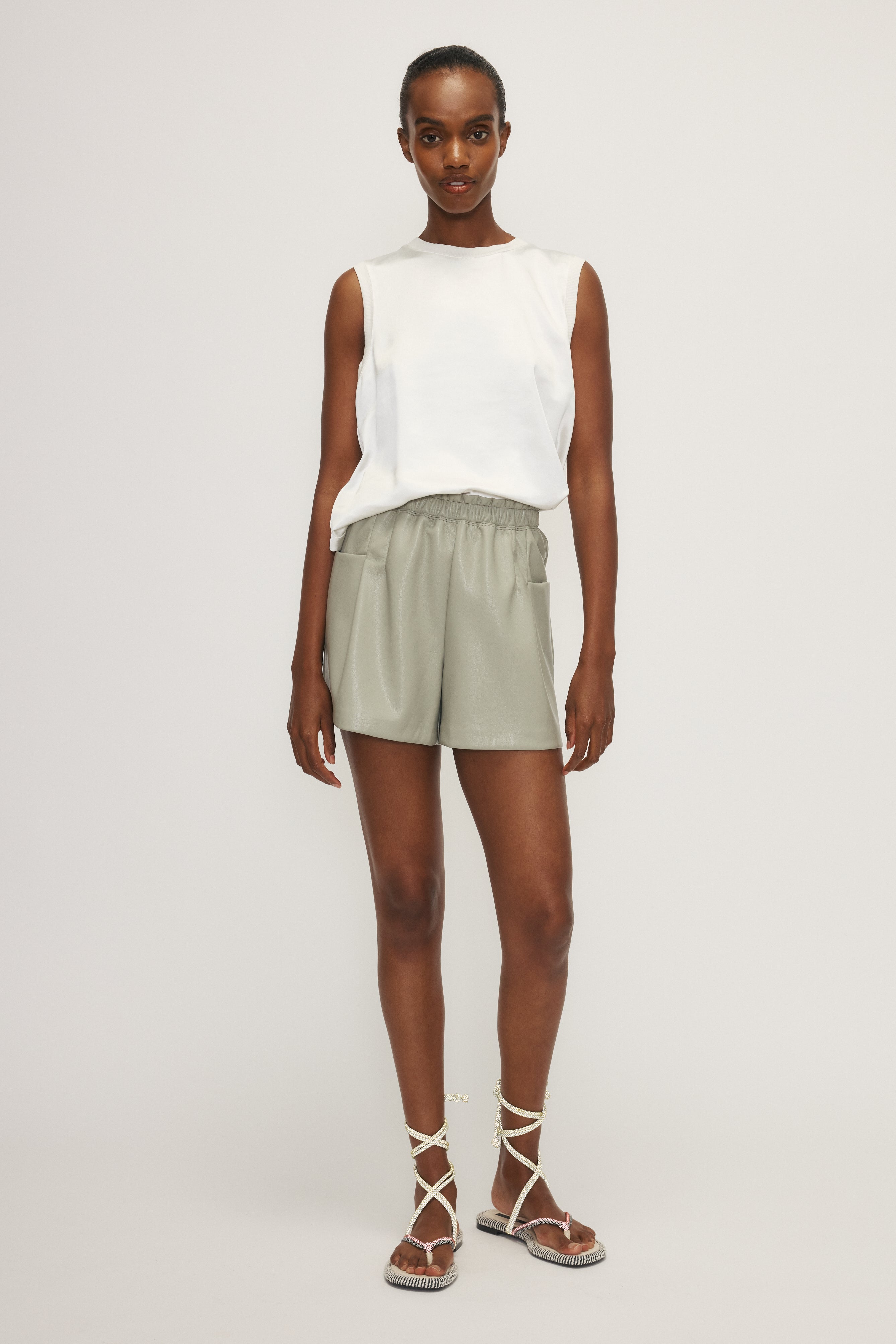 ALBA Satin & Knit Tank Top for Women - Soft & Comfortable Sleeveless Shirt - Perfect for Casual Wear, Workouts, and Layering