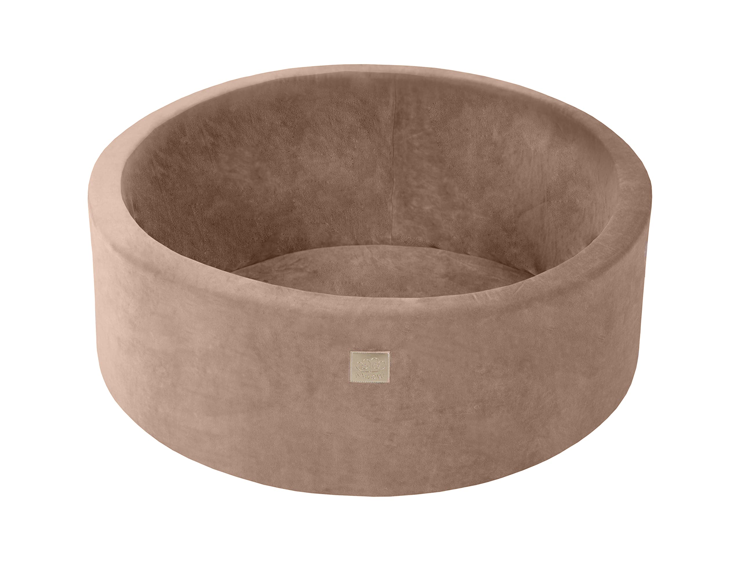 Soft Velvet Round Foam Bath Ball for Babies & Toddlers - 90 x 30 cm - Essential for Playrooms & Running Rooms - Foam Balls Not Included - Beige - Perfect for Sensory Play & Safe Bath Time Fun