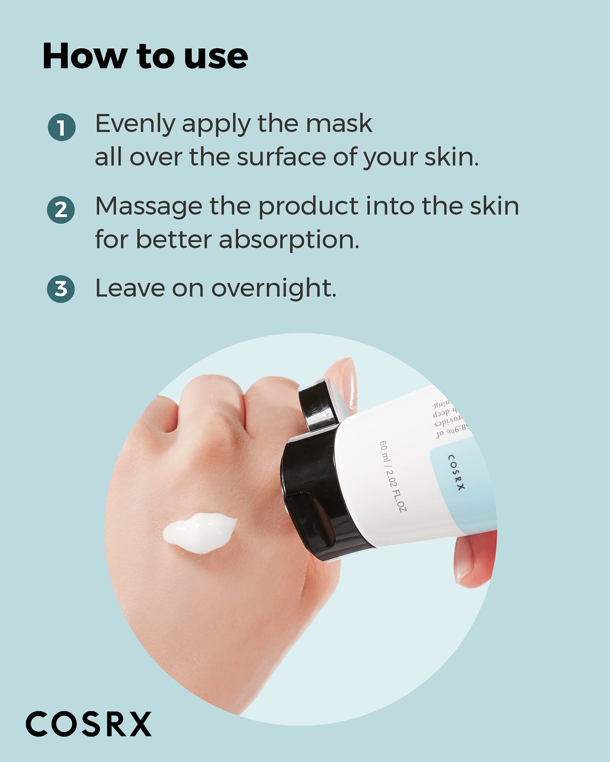 COSRX Ultimate Nourishing Rice Overnight Spa Mask 60ml - 68% Rice Extract & 2% Niacinamide - Korean Skincare for Dry & Dull Skin - Cruelty Free & Paraben Free - Perfect for Nighttime Hydration & Brightening Routine