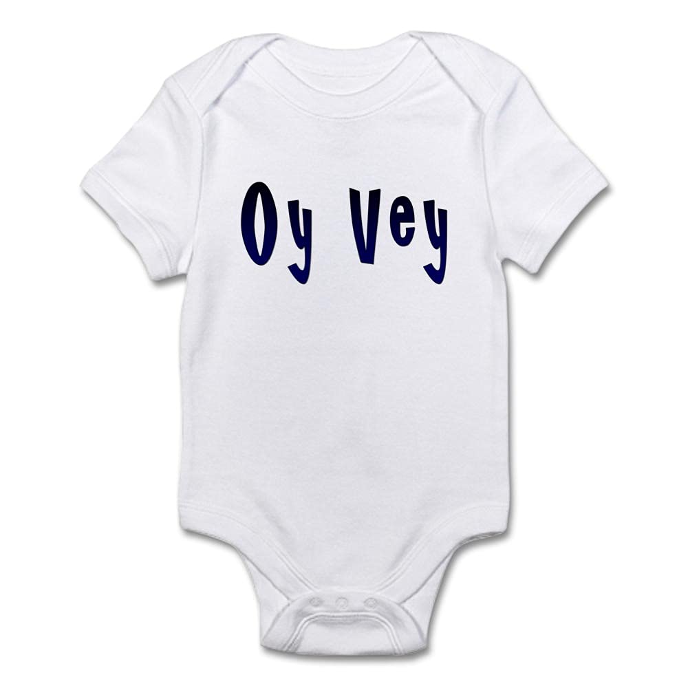 Oy Vey Yiddish Infant Bodysuit - Funny Baby Onesie for Boys & Girls - Soft Cotton Newborn Bodysuit - Perfect for Jewish Holidays, Family Photos & Playtime