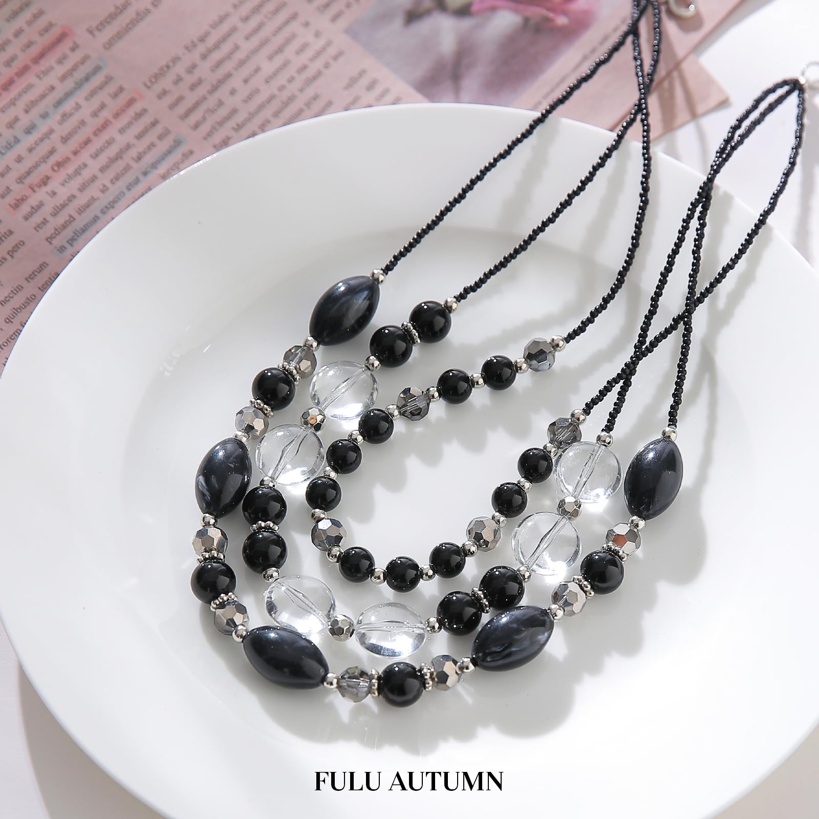 Chunky Layered Beaded Necklace for Women - Multi Strand Statement Jewelry, Fashion Boho Necklace, Birthday Gift for Mom - Perfect for Parties, Weddings & Everyday Wear