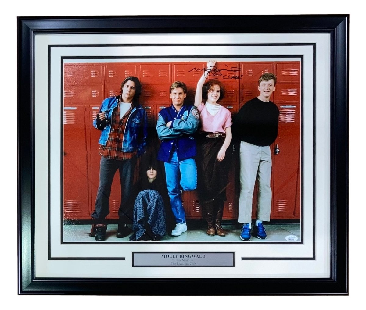 Molly Ringwald Autographed Framed 16x20 The Breakfast Club Movie Photo - Signed Claire Standish Inscription with JSA COA - Perfect for 80s Movie Memorabilia Collectors & Home Theater Decor
