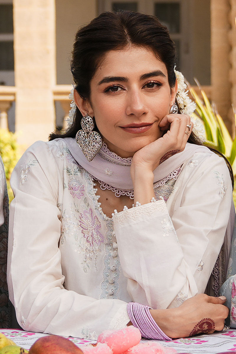 IVORY WHISPER 3-Piece Embroidered Lawn Suit Set - Elegant Pakistani Formal Wear for Weddings, Parties & Special Occasions