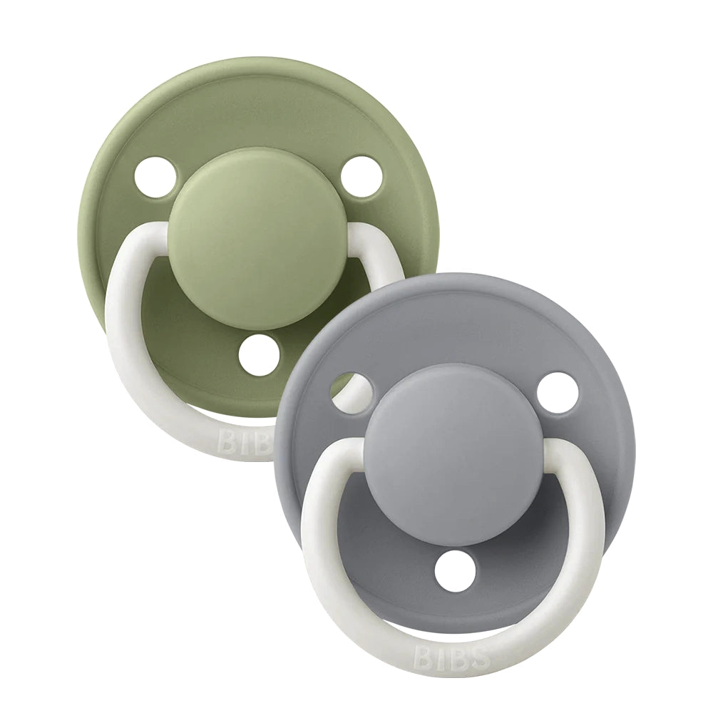 Premium Silicone Baby Bibs & Pacifier Set (2-Pack) - Sage & Cloud Glow in the Dark for Nighttime Feeding & Comfort | Soft, Durable & Easy to Clean for Newborns & Toddlers