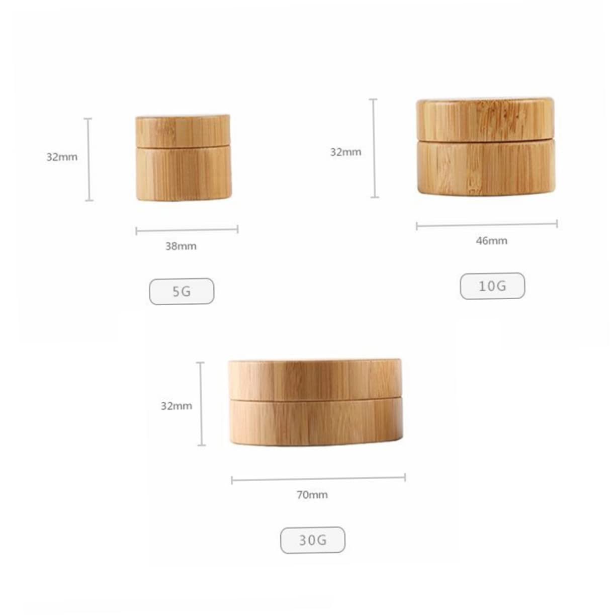 FRCOLOR 1pc Refillable Cream Container - Leak Proof Travel Size Bottle for Cosmetics, Lotion & Skincare (Bamboo Pack) | Perfect for Gym, Travel & Daily Use