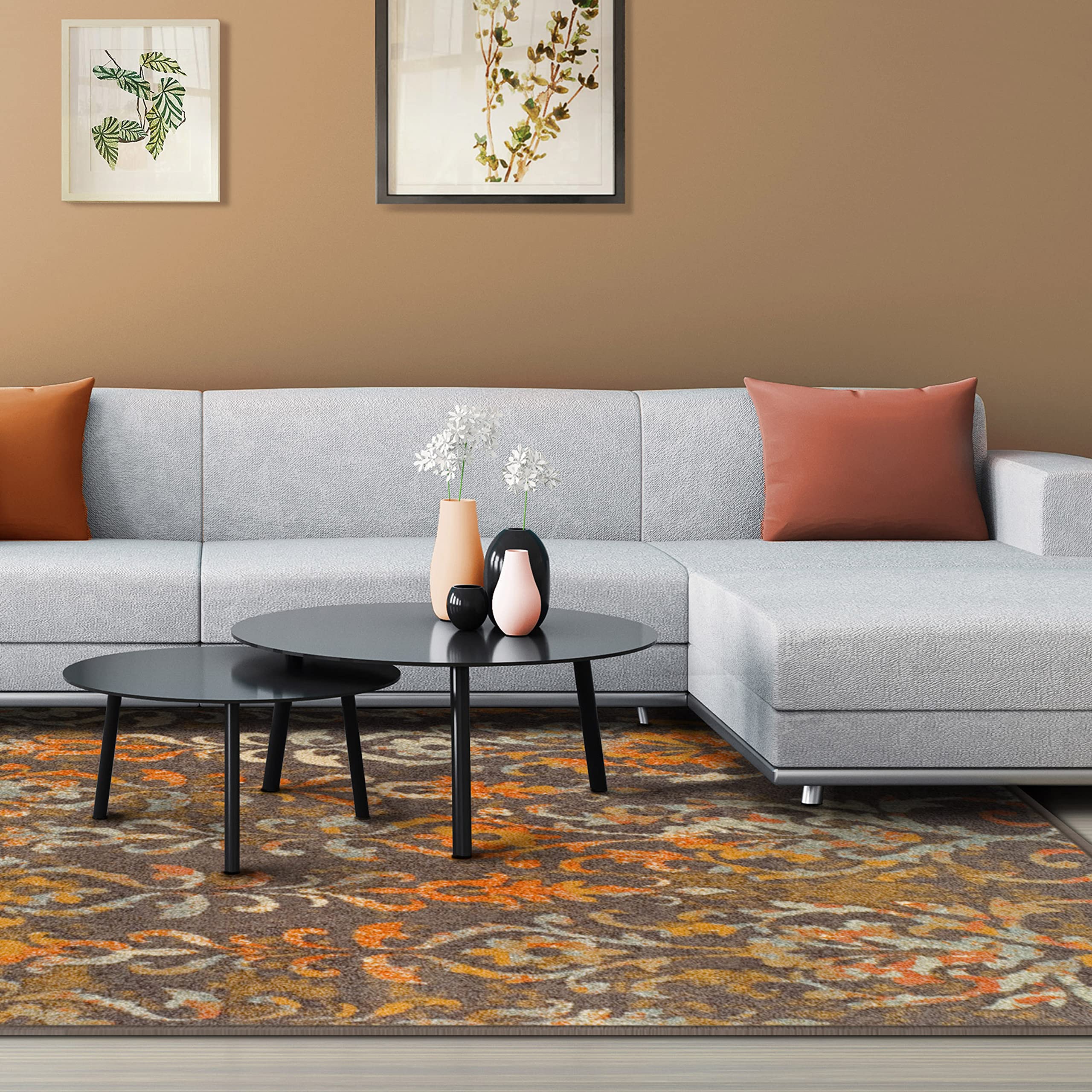 Premium 8' x 10' Tan Area Rug - Farmhouse & Modern Bedroom Decor | Non-Slip Living Room Carpet | Durable for Kitchen, Entryway & Laundry Room | Lafayette Collection - Perfect for Cozy Home & Office Spaces