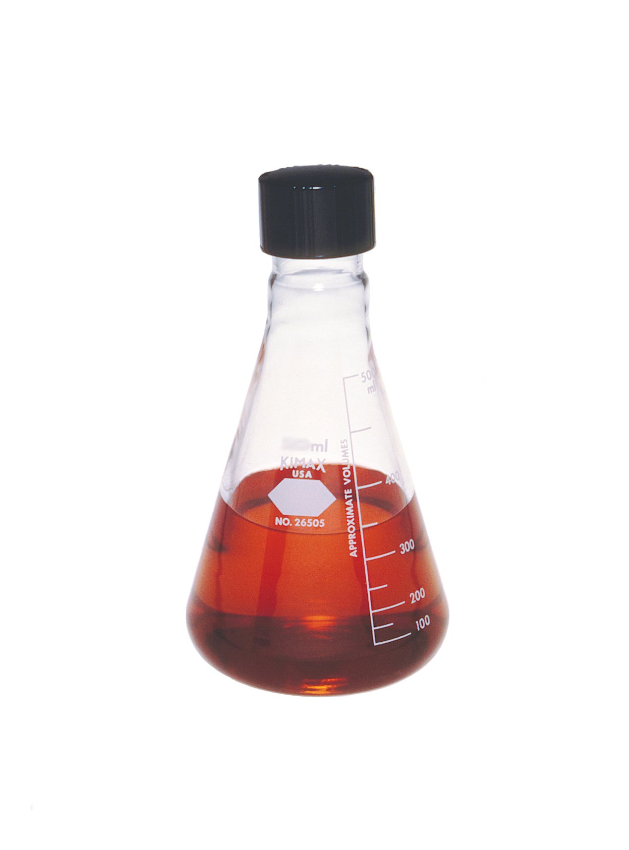 Kimax Glass Erlenmeyer Screw Cap Flasks with Capacity Scale - 50ml (Case of 24) - Ideal for Chemistry Labs, Science Experiments & Home Brewing