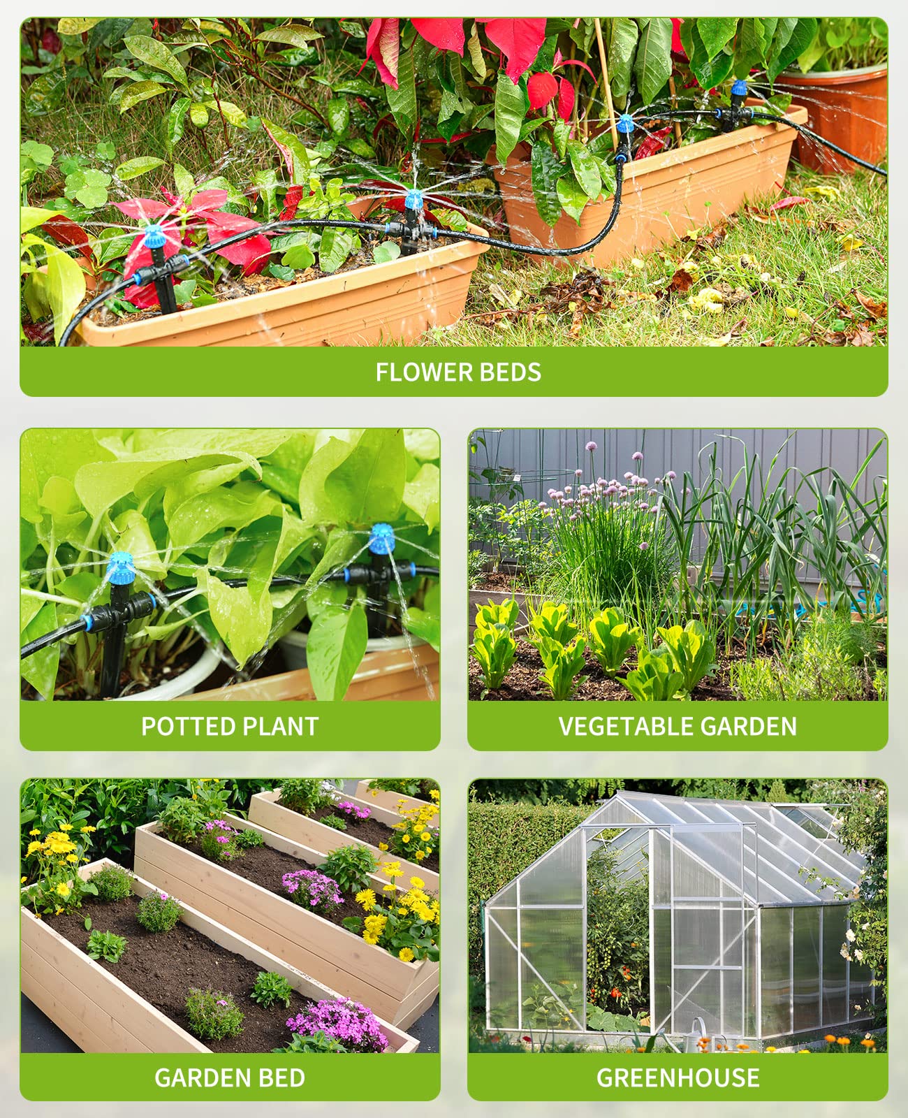 HIRALIY 118FT Automatic Drip Irrigation Kit with Digital Timer - Garden Watering System for Patio, Lawn & Greenhouse - Quick Connect Design with Programmable Water Timer - Perfect for Raised Beds, Vegetable Gardens & Container Plants