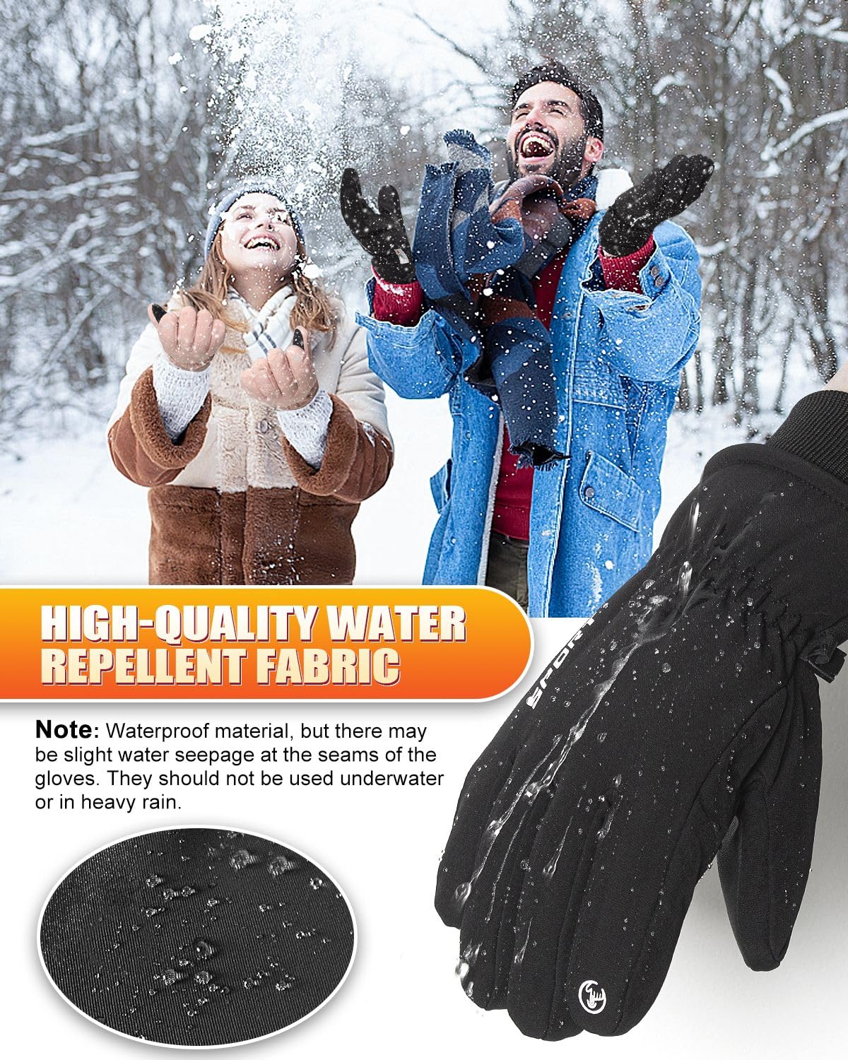 RIGWARL Waterproof Winter Gloves for Men & Women - Touch Screen Compatible, Cold Weather Protection for Outdoor Activities, Skiing, Snowboarding & Hiking