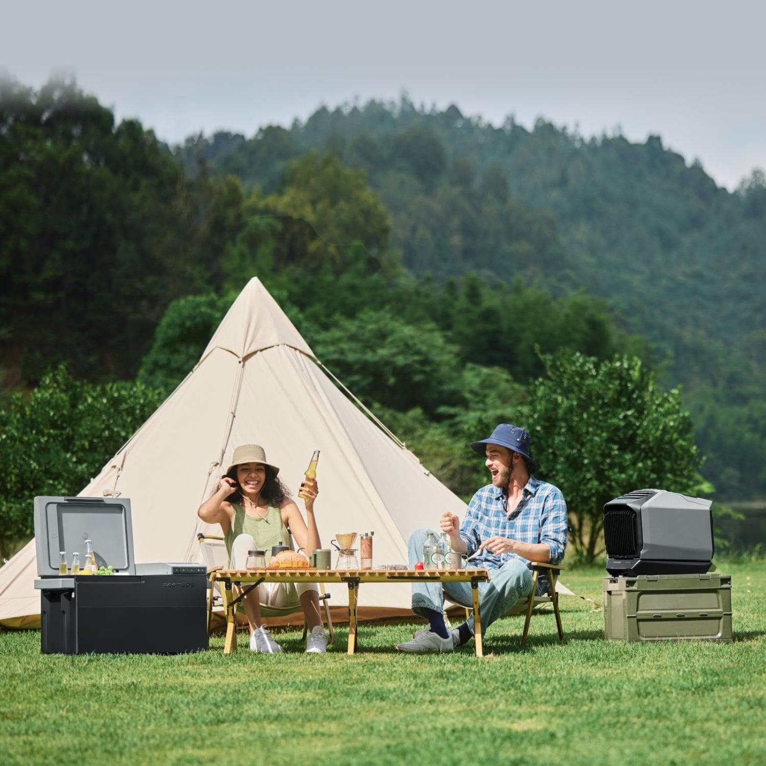EcoFlow WAVE 2 Portable Air Conditioner & EcoFlow GLACIER Portable Refrigerator - Perfect for Camping, RV Trips, and Outdoor Adventures