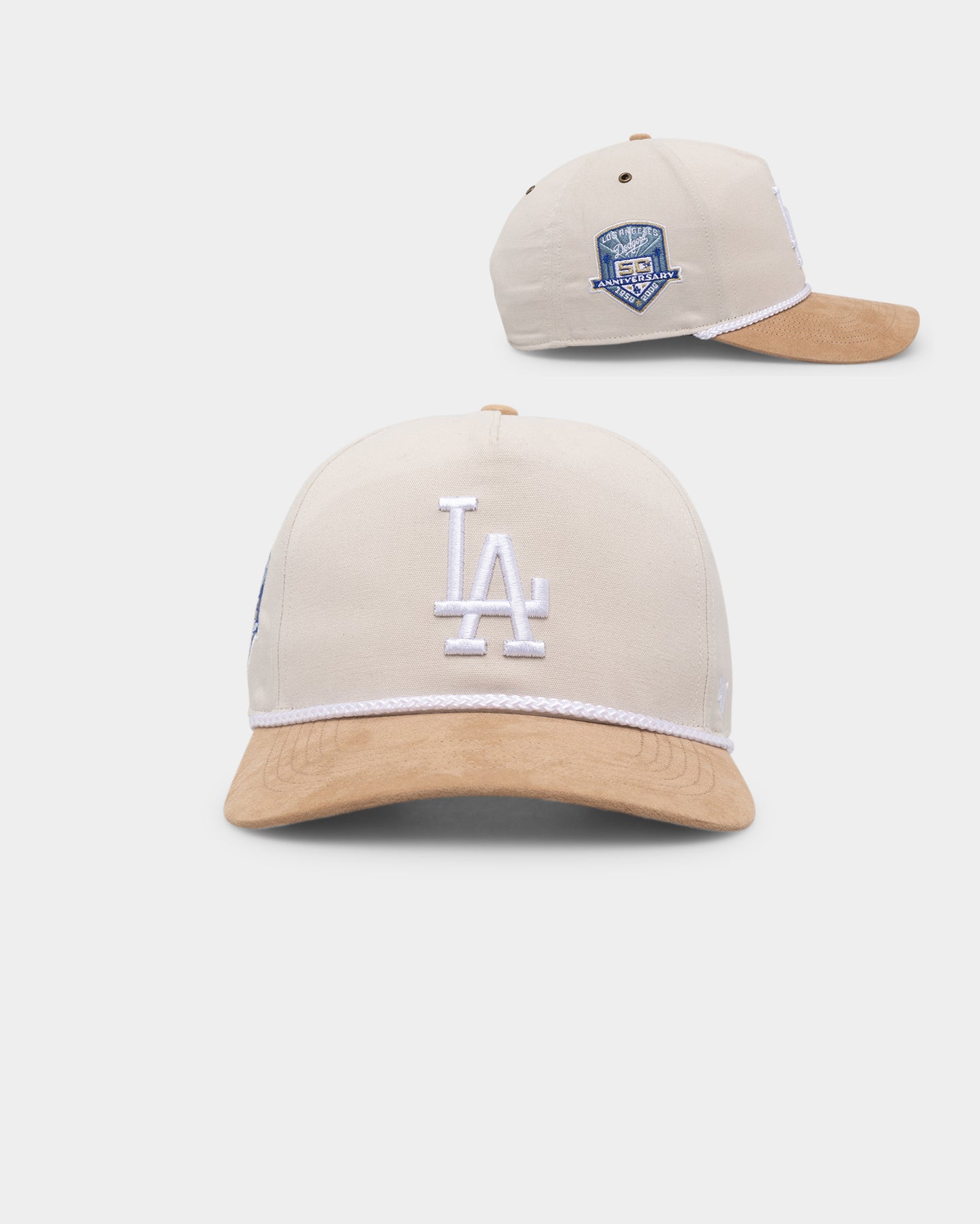 47 Brand Los Angeles Dodgers Sand Dune Snapback Bone/Khaki Hat - Official MLB Baseball Cap for Men & Women - Perfect for Sports Fans, Casual Wear & Game Day Outfits