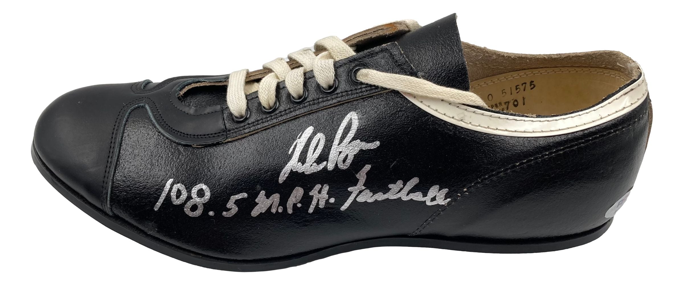 Nolan Ryan Texas Rangers Autographed Vintage Baseball Cleat - 108.5 MPH Fastball - PSA Certified - Perfect for Sports Memorabilia Collectors and Baseball Fans Display