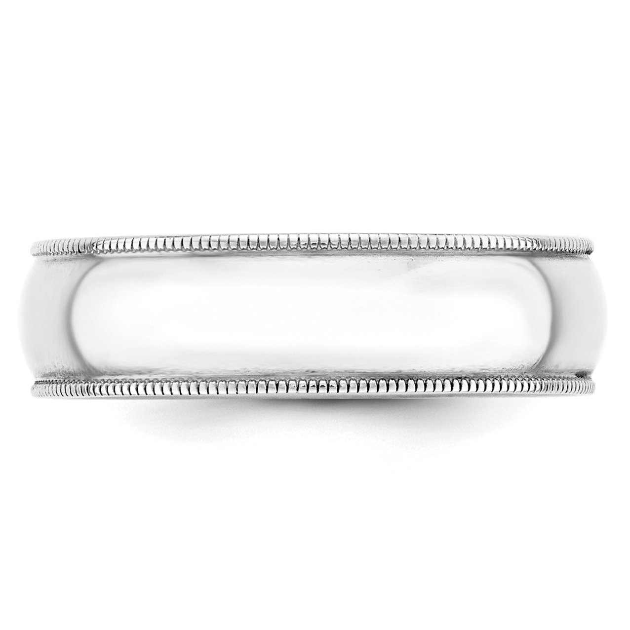 10K White Gold 6mm Lightweight Milgrain Half Round Wedding Band Ring for Men & Women - Perfect for Anniversaries, Engagements, and Everyday Wear