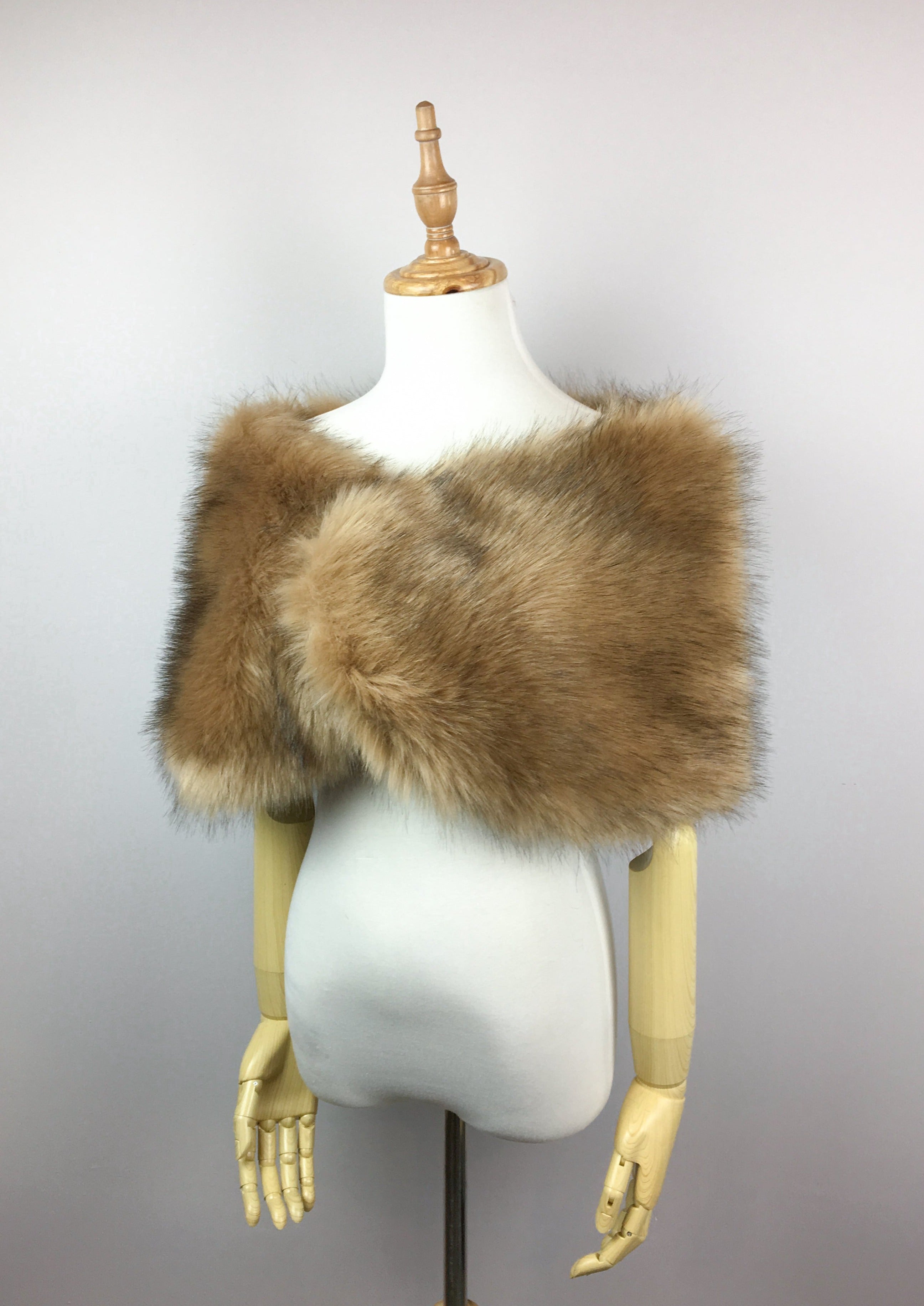 Luxury Honey Brown Fur Wrap Shawl - Soft & Warm Winter Fashion Accessory for Women (Serena LBrw03) | Perfect for Evening Parties, Weddings & Cold Weather Outfits
