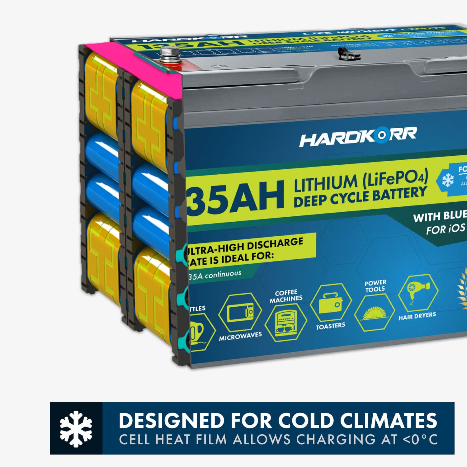 240Ah LiFePO4 Deep Cycle Battery for Cold Weather - Bluetooth Monitoring - Perfect for RVs, Solar Systems & Off-Grid Power Storage