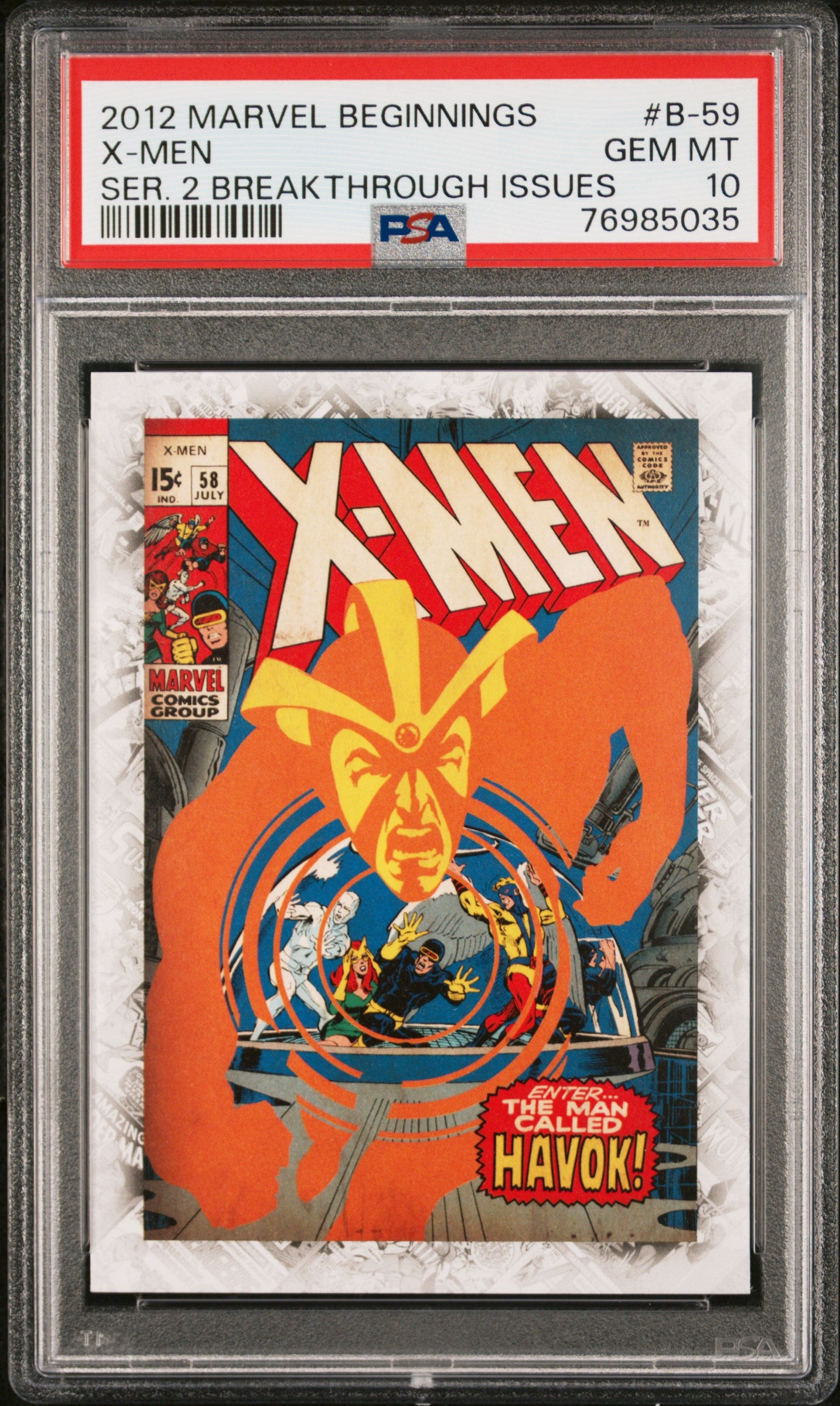 2012 Marvel Beginnings Series 2 Breakthrough Issues X-Men #B59 PSA 10 Graded Comic - Rare Collectible for Marvel Fans & Investment - Perfect for Display, Gifts, and Comic Book Collections