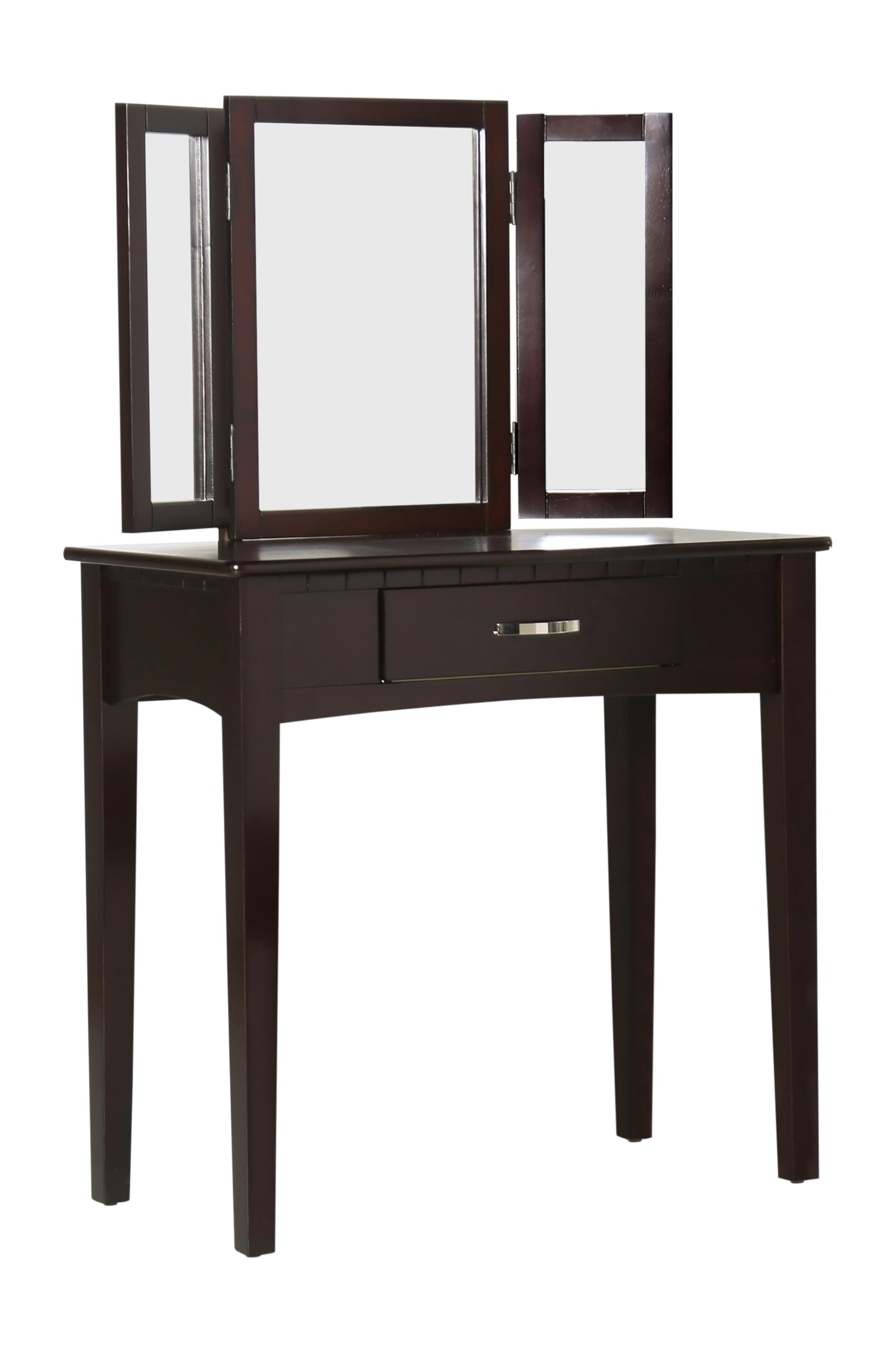 Furniture of America Doris 2-Piece Vanity Set with Stool, Espresso Finish - Perfect for Bedroom Makeup Dressing Table and Home Decor