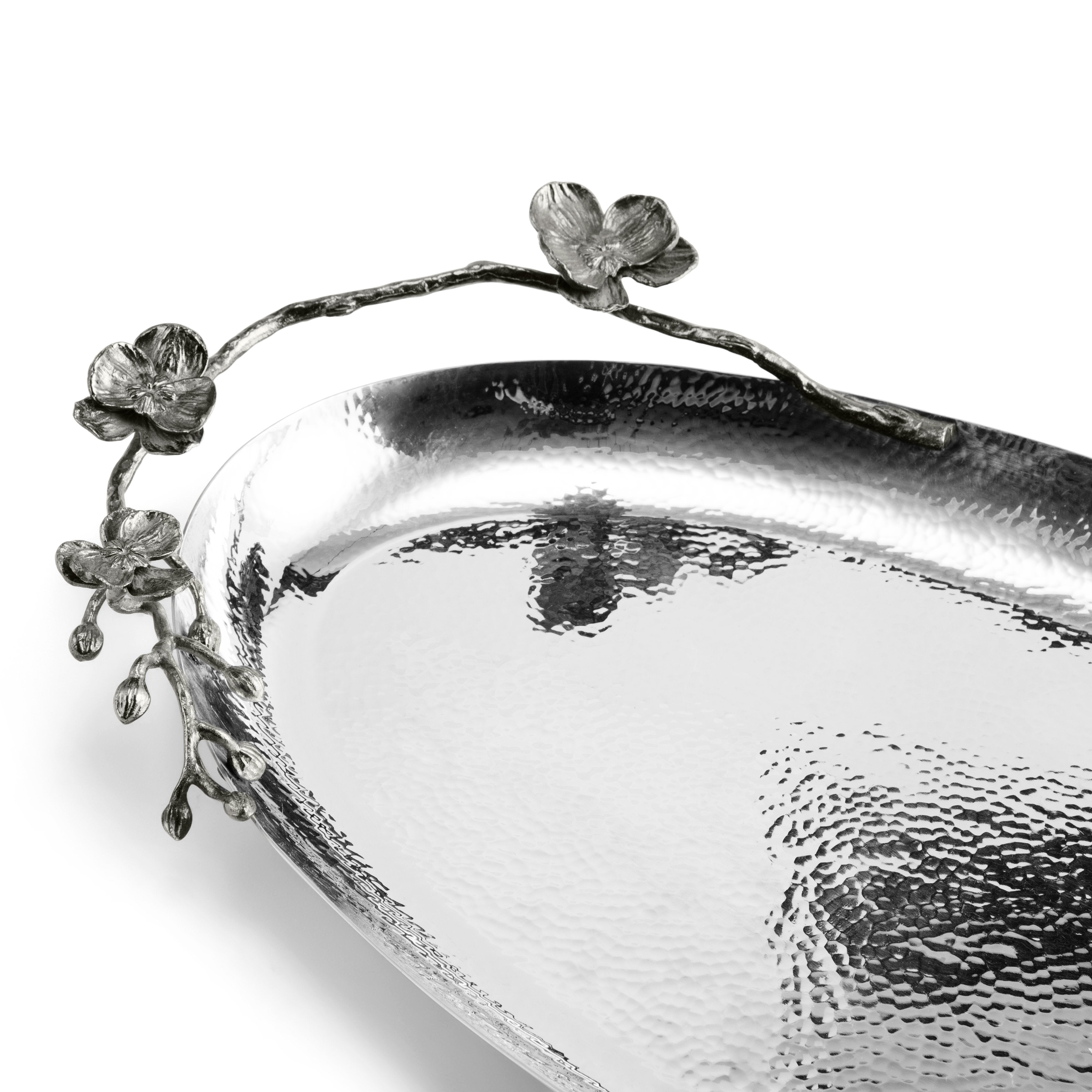 Elegant Black Orchid Oval Serving Platter - Perfect for Dinner Parties, Appetizers & Home Decor