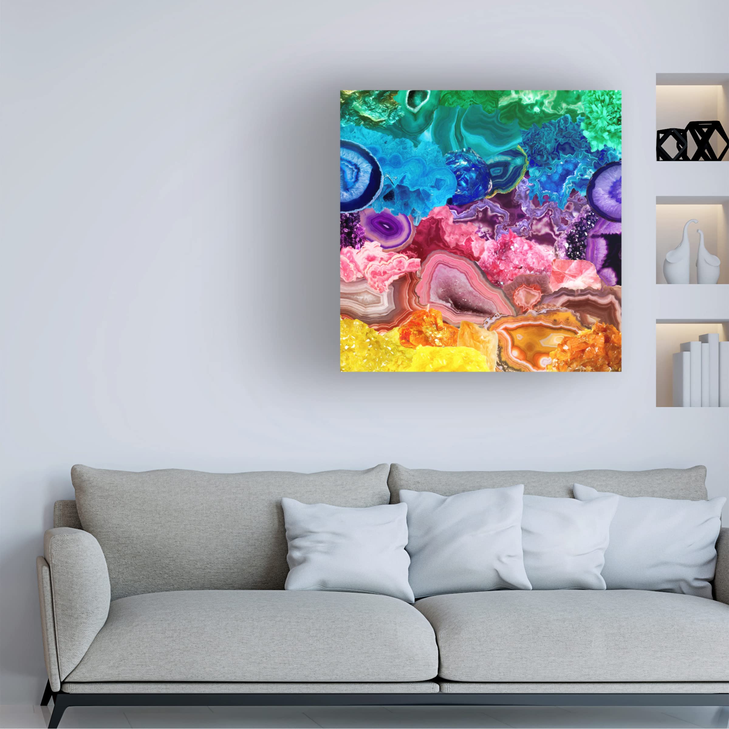 Trademark Fine Art 'Rainbow Crystals & Geodes' Canvas by Cora Niele - Home & Office Decor