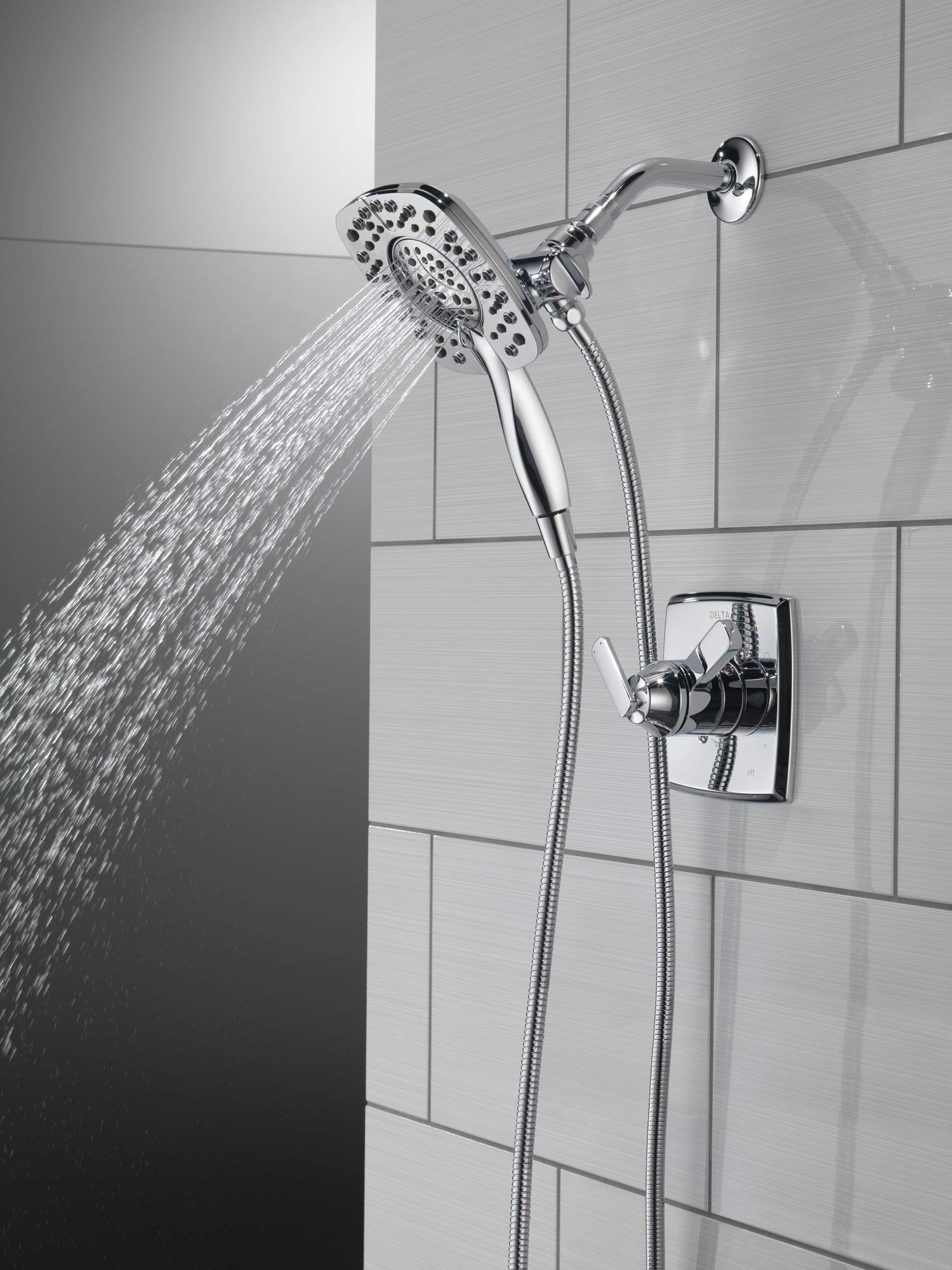 Delta Faucet 4-Spray In2ition Dual Shower Head with Handheld Spray - Chrome Shower Head with Hose, Detachable Showerhead for Bathroom & Spa Experience - Perfect for Relaxation and Easy Cleaning (Model 58498)