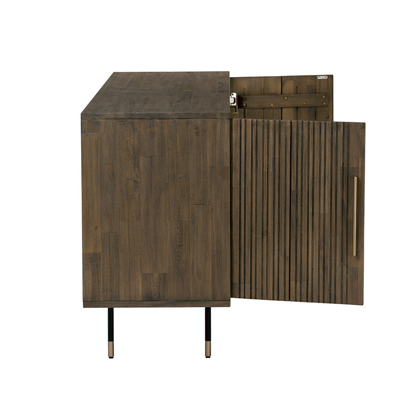 HAMILTON Solid Acacia Wood Sideboard Buffet - 63 Inch Toffee Color Storage Cabinet for Dining Room, Living Room & Entryway