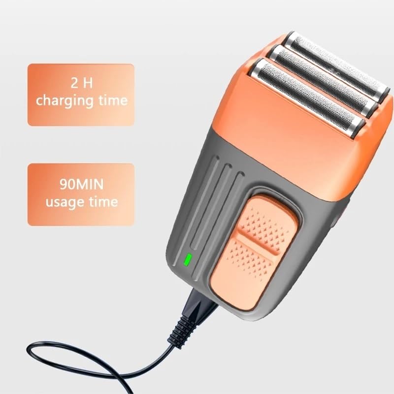 Men's Electric Shaver - USB Rechargeable Portable Beard Trimmer & Facial Hair Shaver for Travel, Home & Office Use - Mini Cordless Shaving Machine with Precision Blades