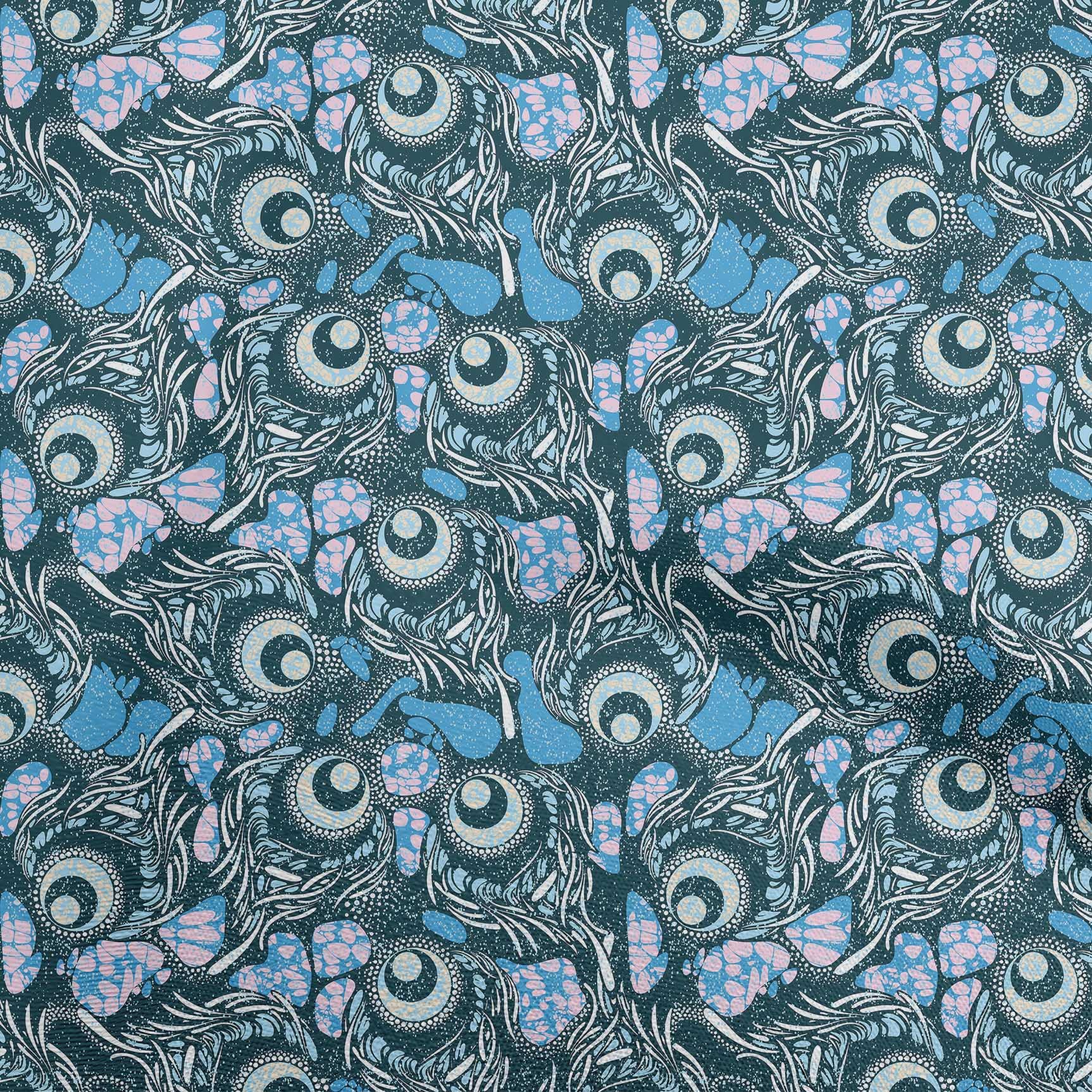 oneOone Teal Blue Polyester Spandex Fabric - 56 Inch Wide for African DIY Clothing, Quilting & Print Projects | Perfect for Dresses, Skirts, and Home Decor