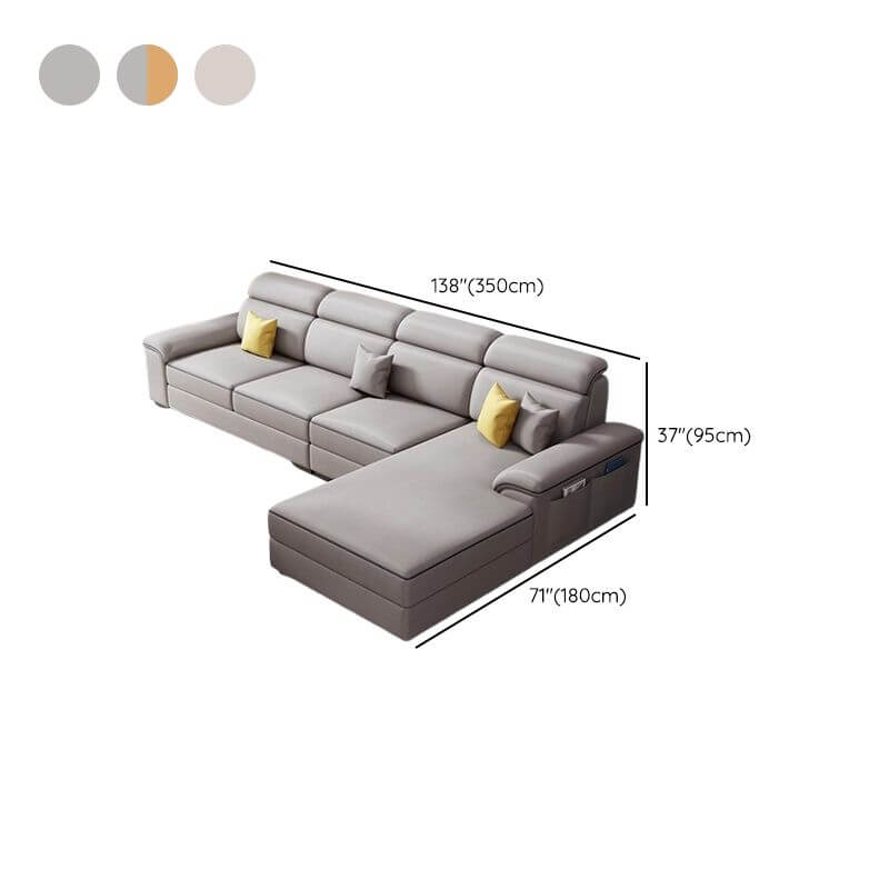 L-Shaped Sectional Sofa with Right Chaise - Standard Foam Cushions & Hidden Support - Perfect for Living Room, Family Room & Small Spaces