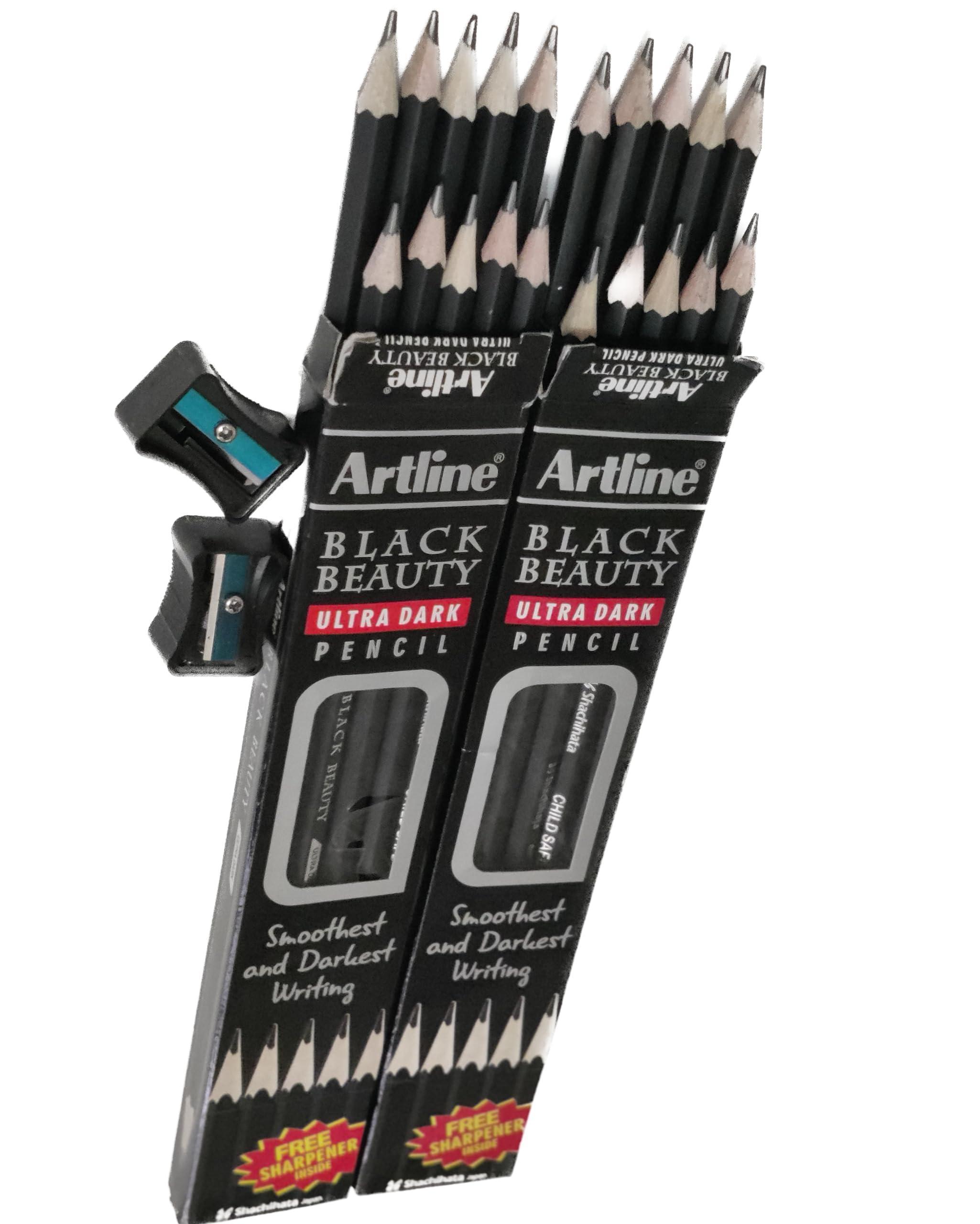 Artline Black Beauty Ultra Dark Pencils - Pack of 2, Extra Smooth Writing for Sketching, Drawing & Professional Artwork | Perfect for Artists, Designers & Students