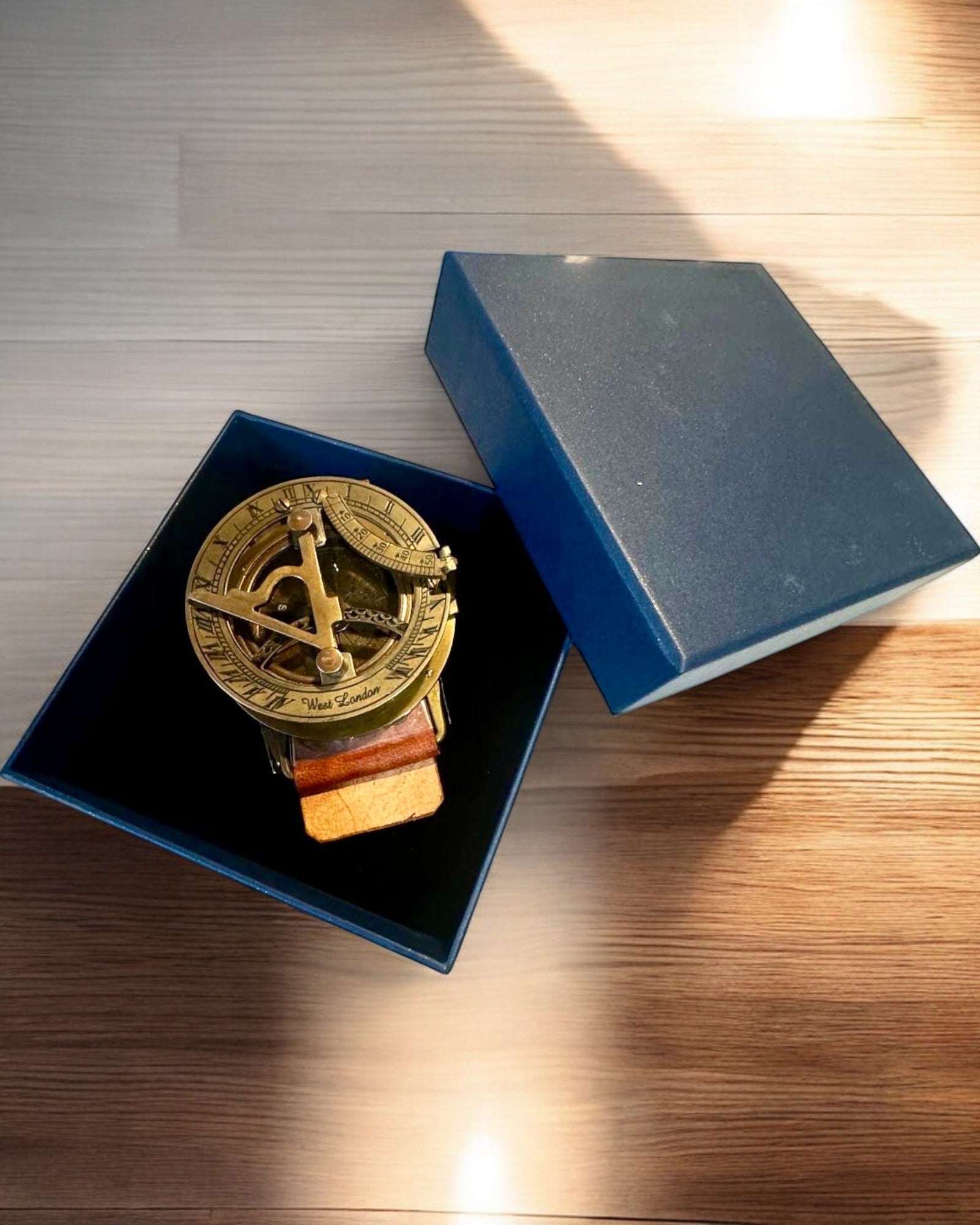 Vintage Sundial Compass Watch - Engravable Antique Style Wristwatch with Functional Compass | Perfect for Outdoor Adventures, Hiking, Camping & Unique Gifts