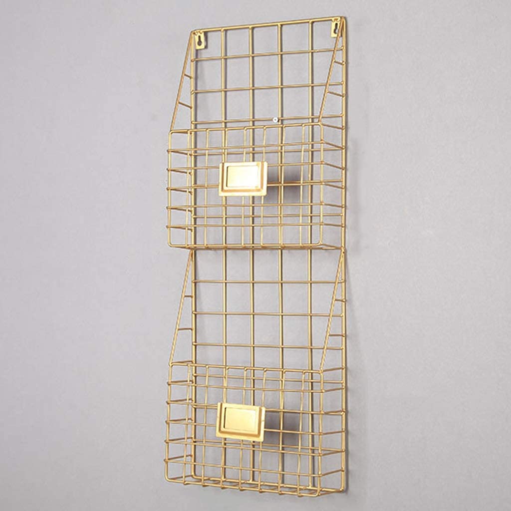KAUTO Wall Mounted Metal Wire Magazine Rack - Industrial Style Wall Shelf for Newspapers, Mail, Files & Organizer - Perfect for Home, Office & Entryway Storage